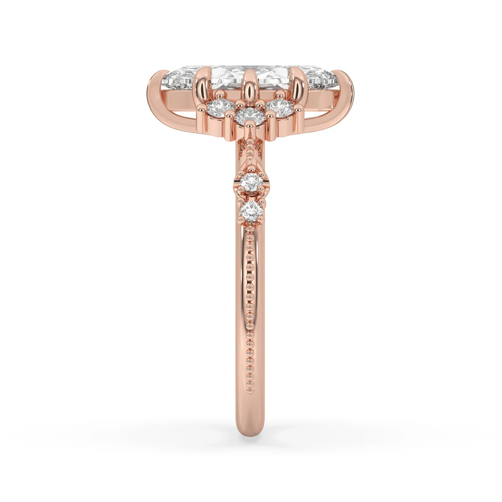 Marquise Engagement Ring with Side Stone - Image 4