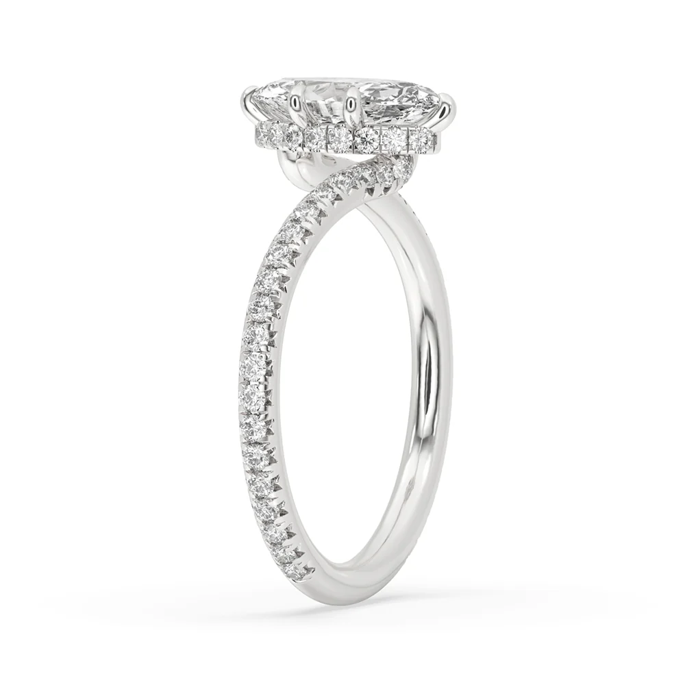 Marquise Pave Engagement Ring - Image 4