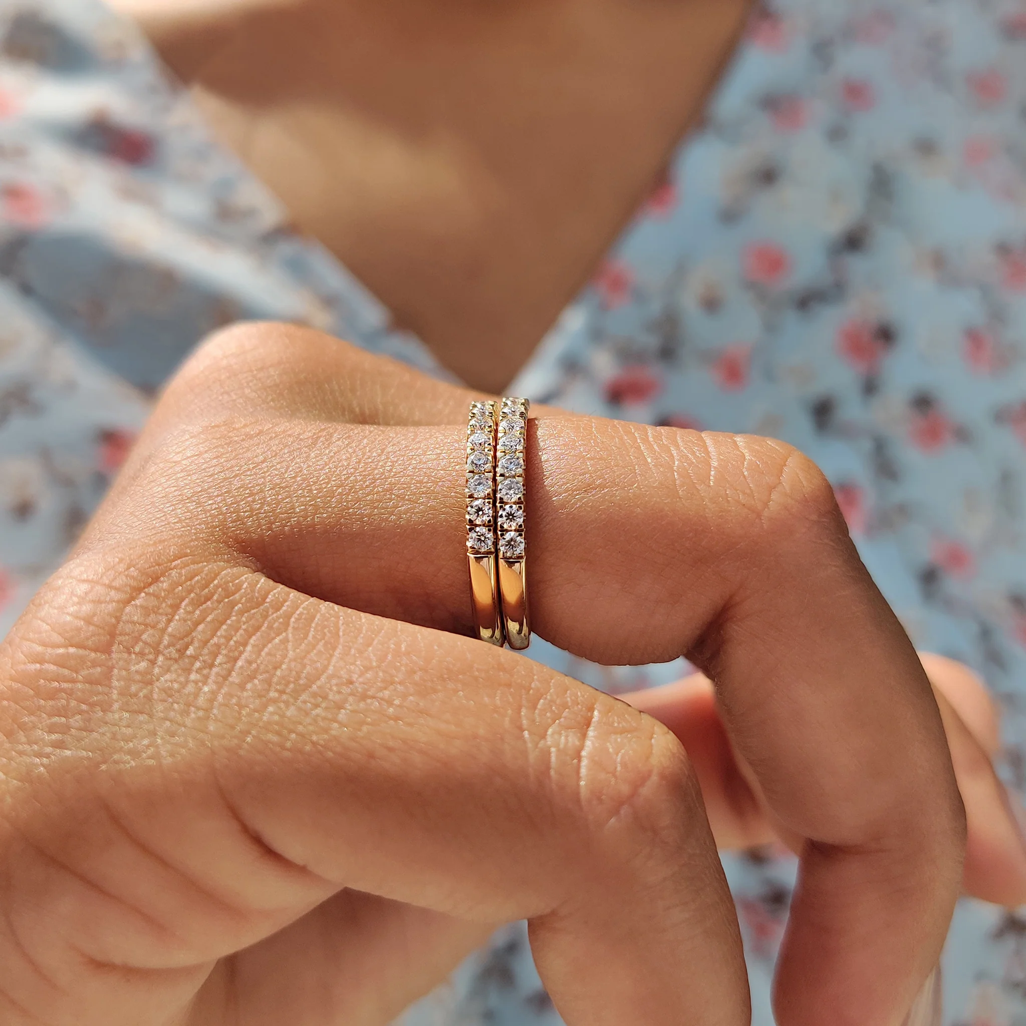 Moissanite Half Eternity Band In Round Cut For Women - Image 6