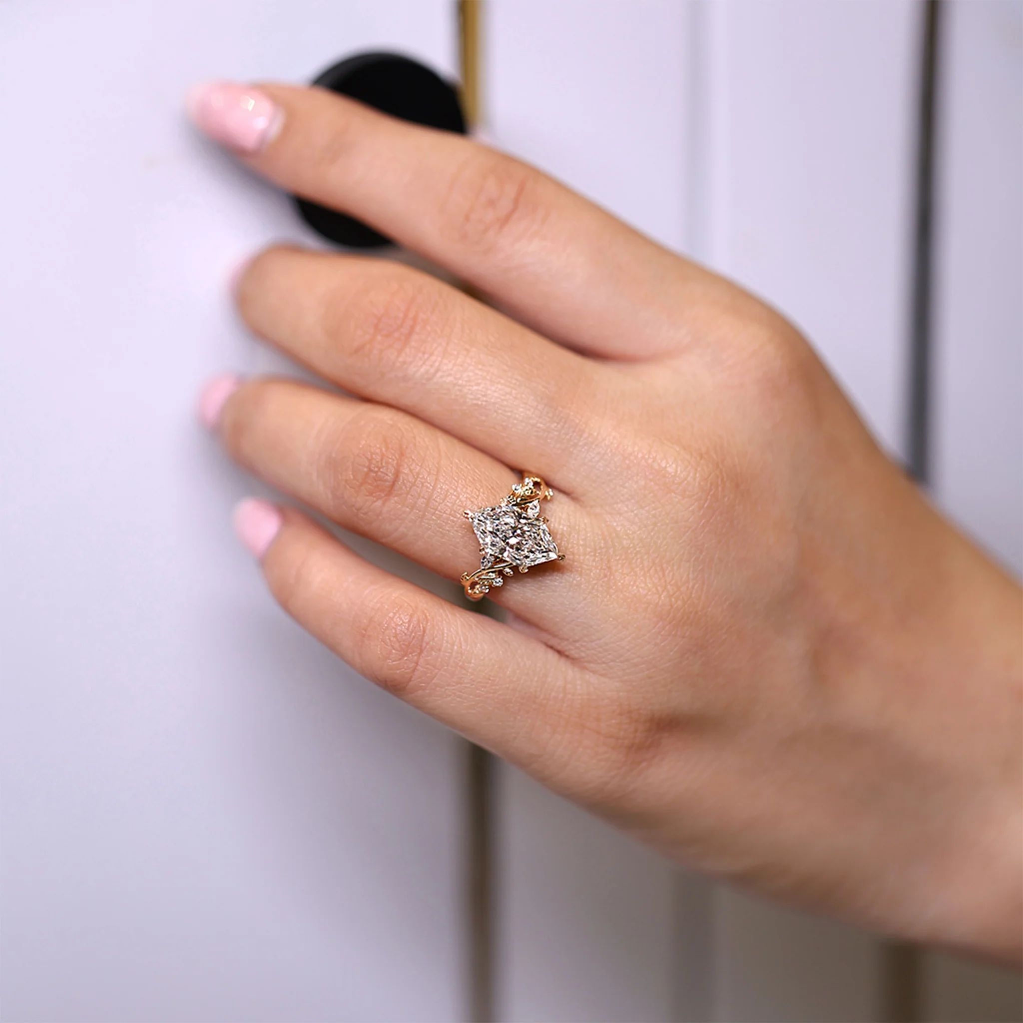 Nature Inspired Dutch Marquise Engagement Ring - Image 7