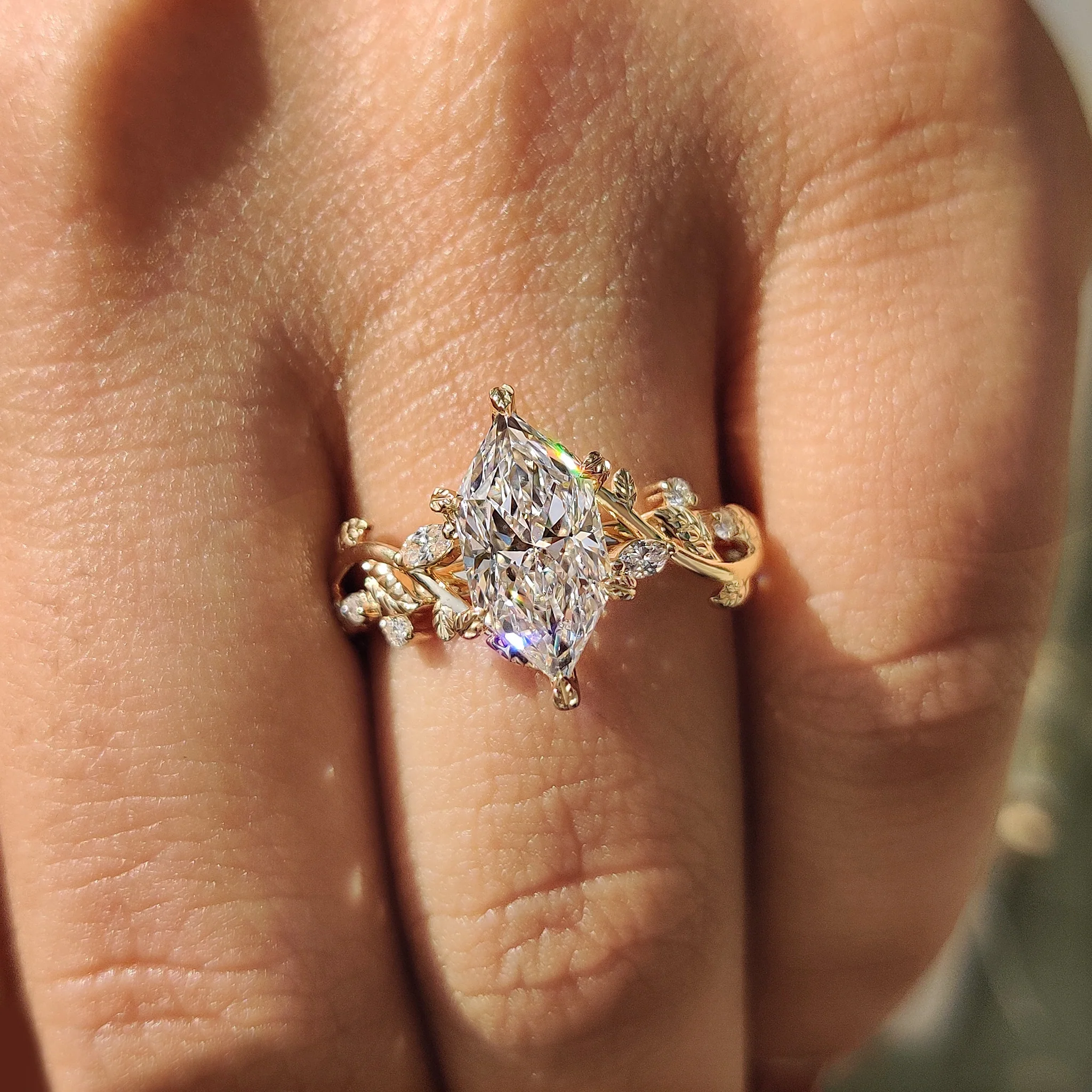 Nature Inspired Dutch Marquise Engagement Ring - Image 8