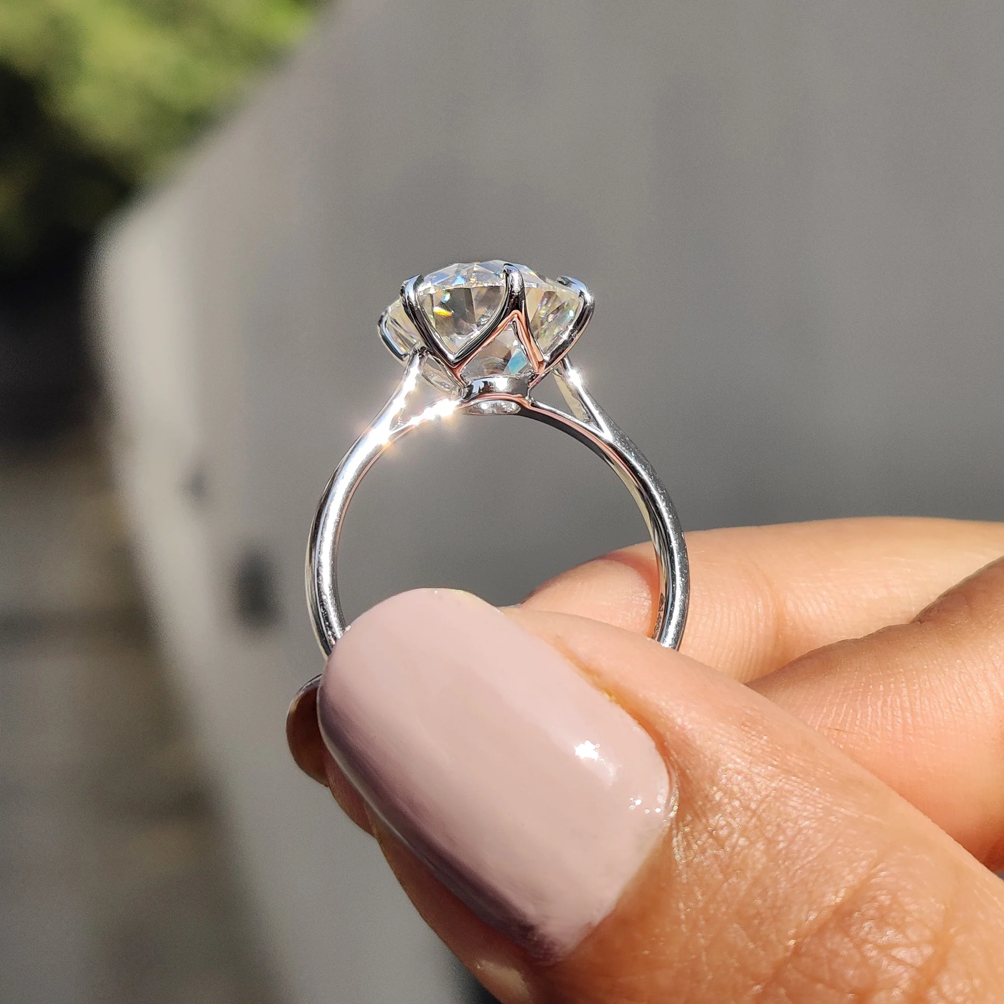 Old European Cut Ring In Cathedral Setting - Image 3
