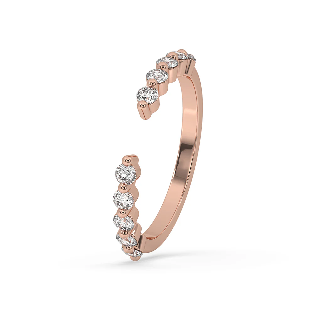 Open Gap Wedding Band – Rose Gold - Image 3