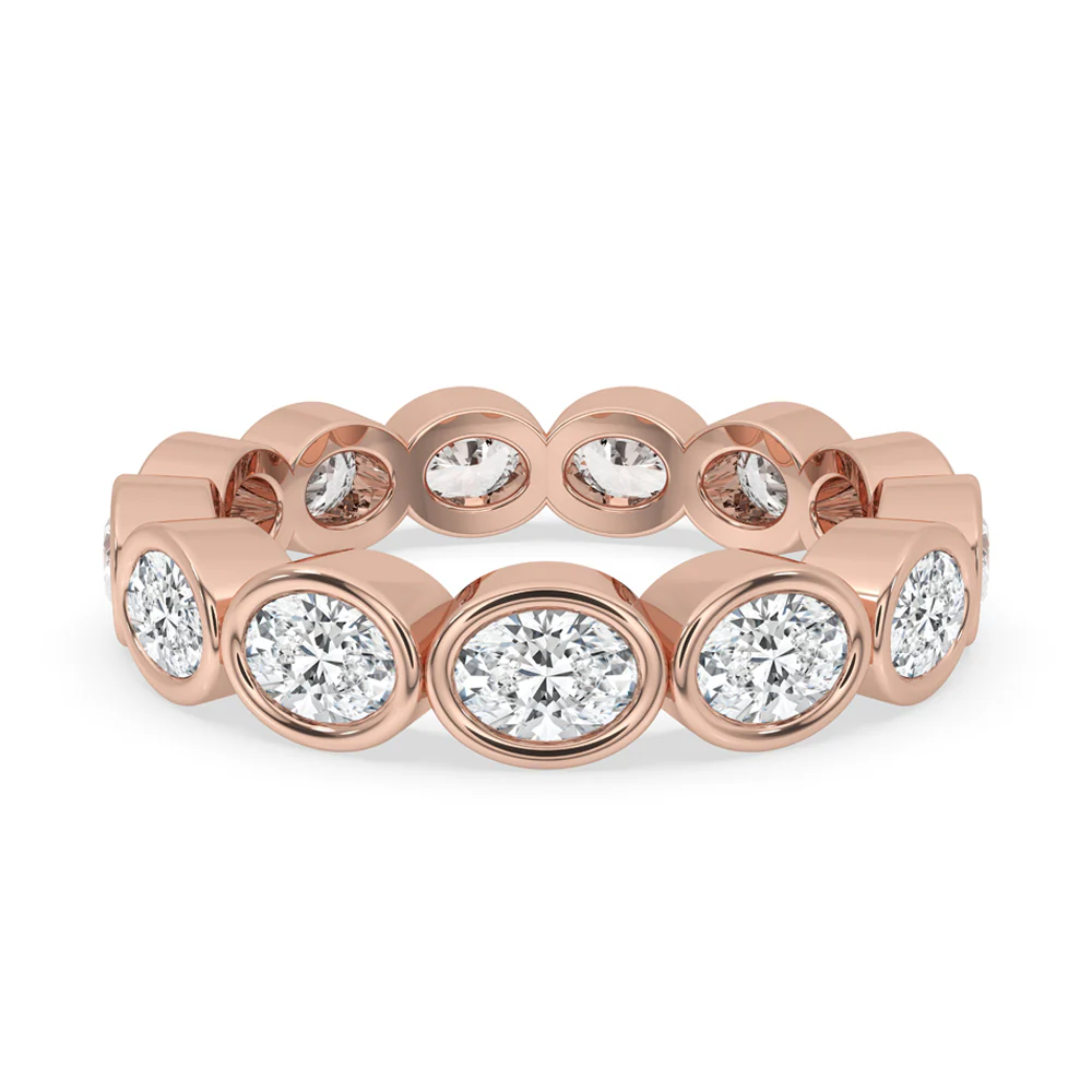Oval Bezel Wedding Band