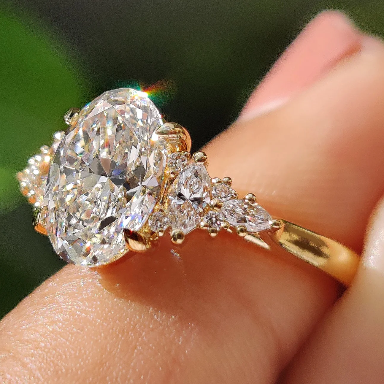 Oval Cut Cathedral Setting Engagement Ring - Image 3