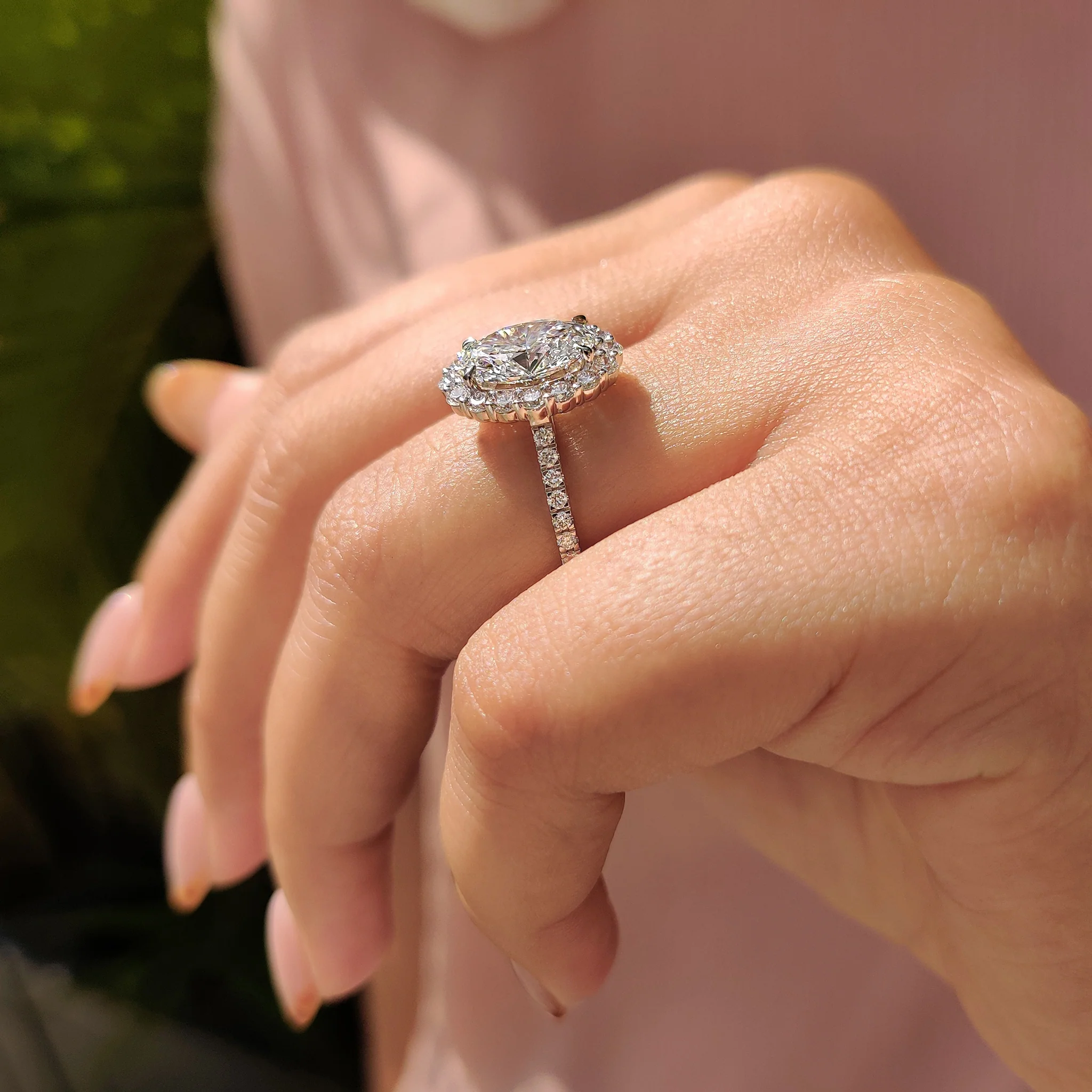 Oval Cut Cathedral Setting Ring - Image 3