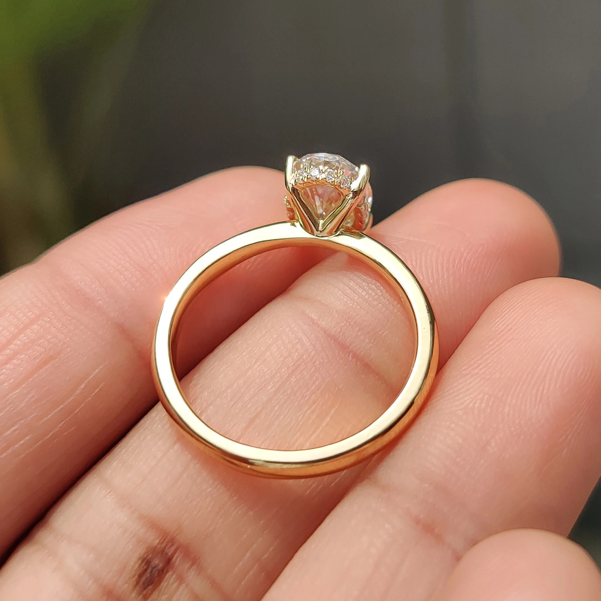 Oval Cut Engagement Ring In Hidden Halo Style - Image 4