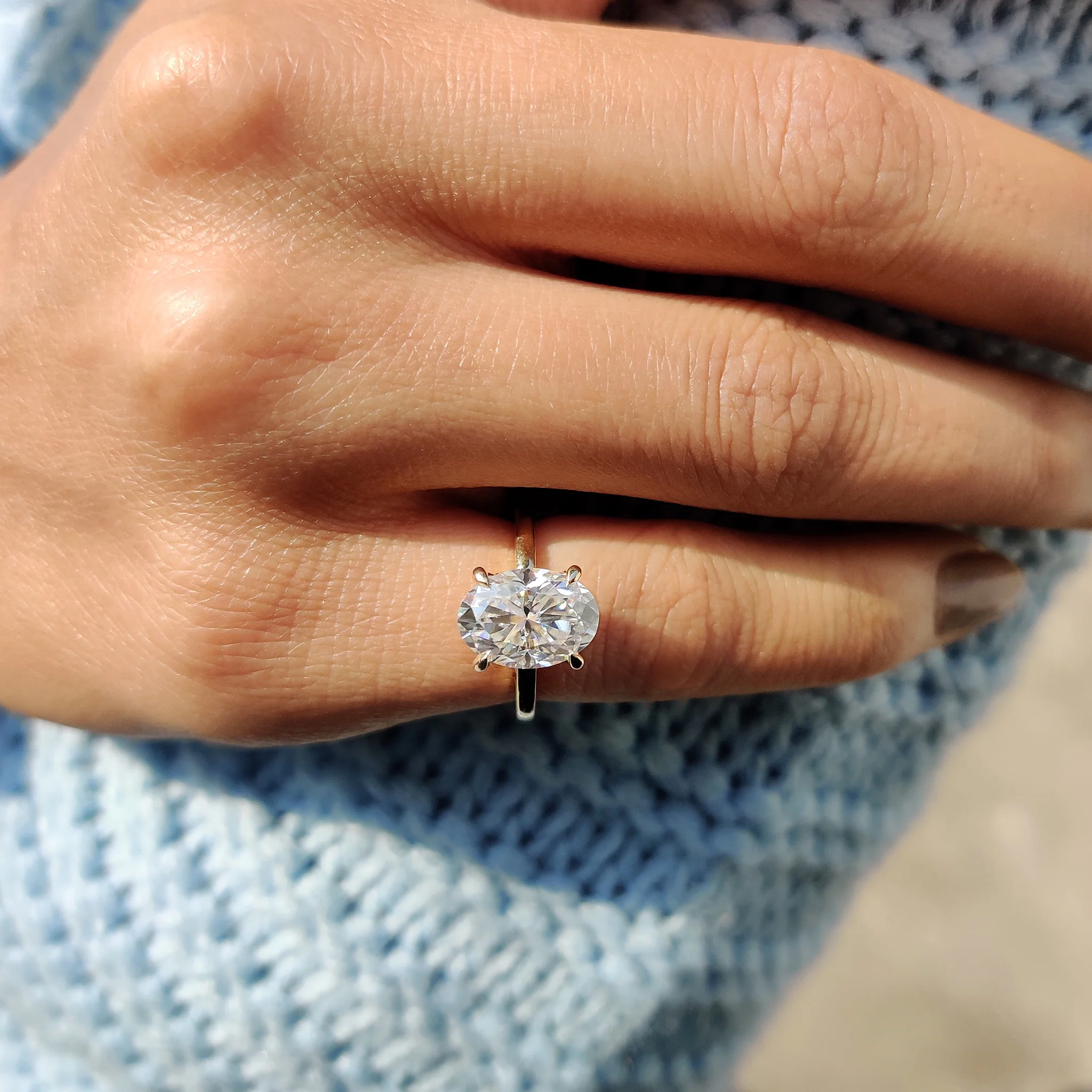 Oval Cut Hidden Halo Ring - Image 6