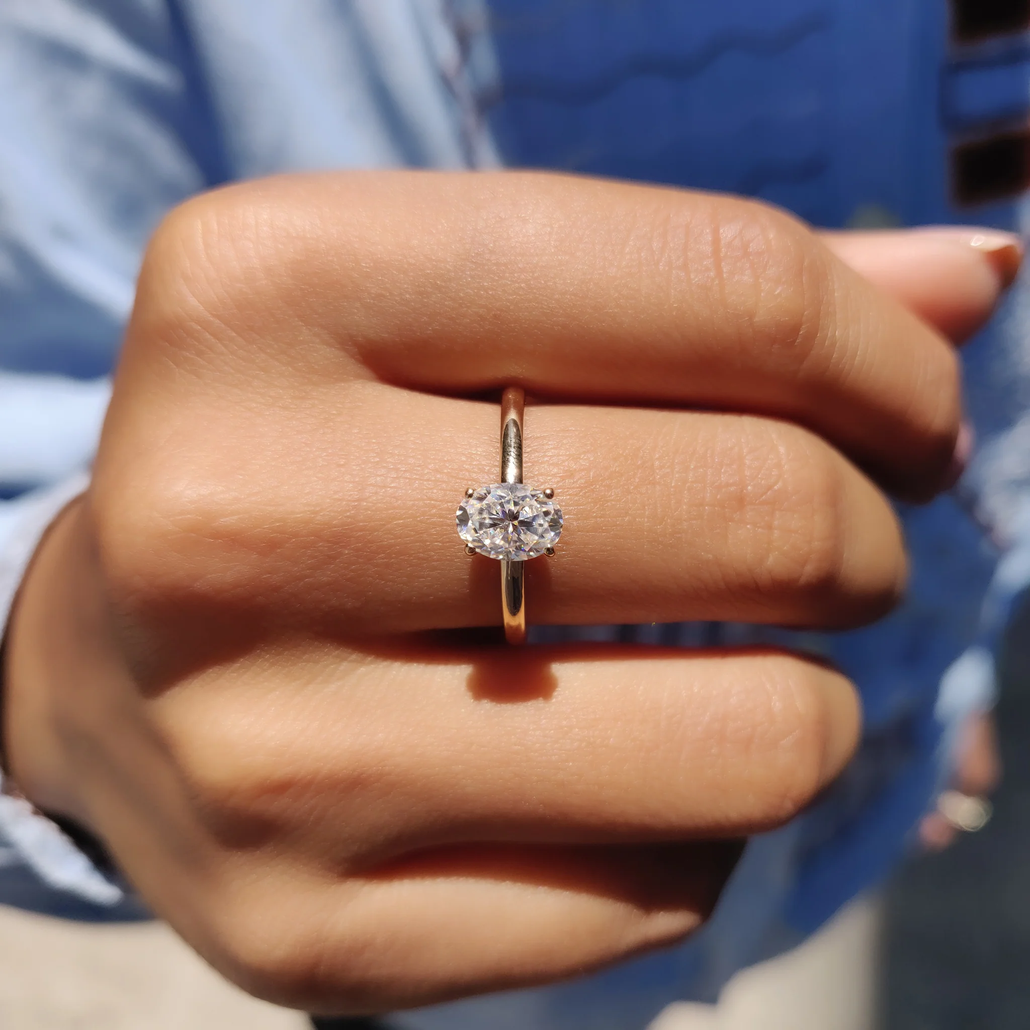 Oval Cut Moissanite Ring In Solitaire Style - Image 5