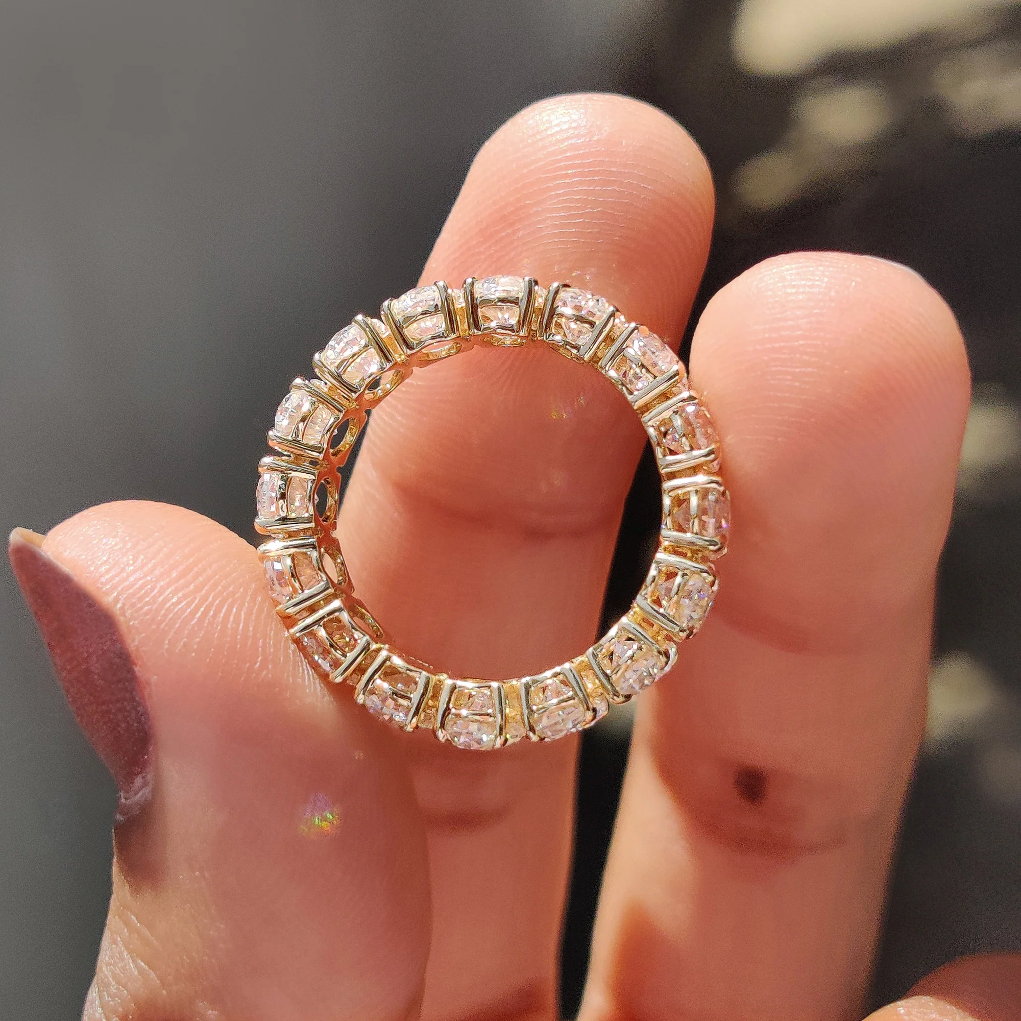 Full Eternity Oval Cut Moissanite Wedding Band - Image 5