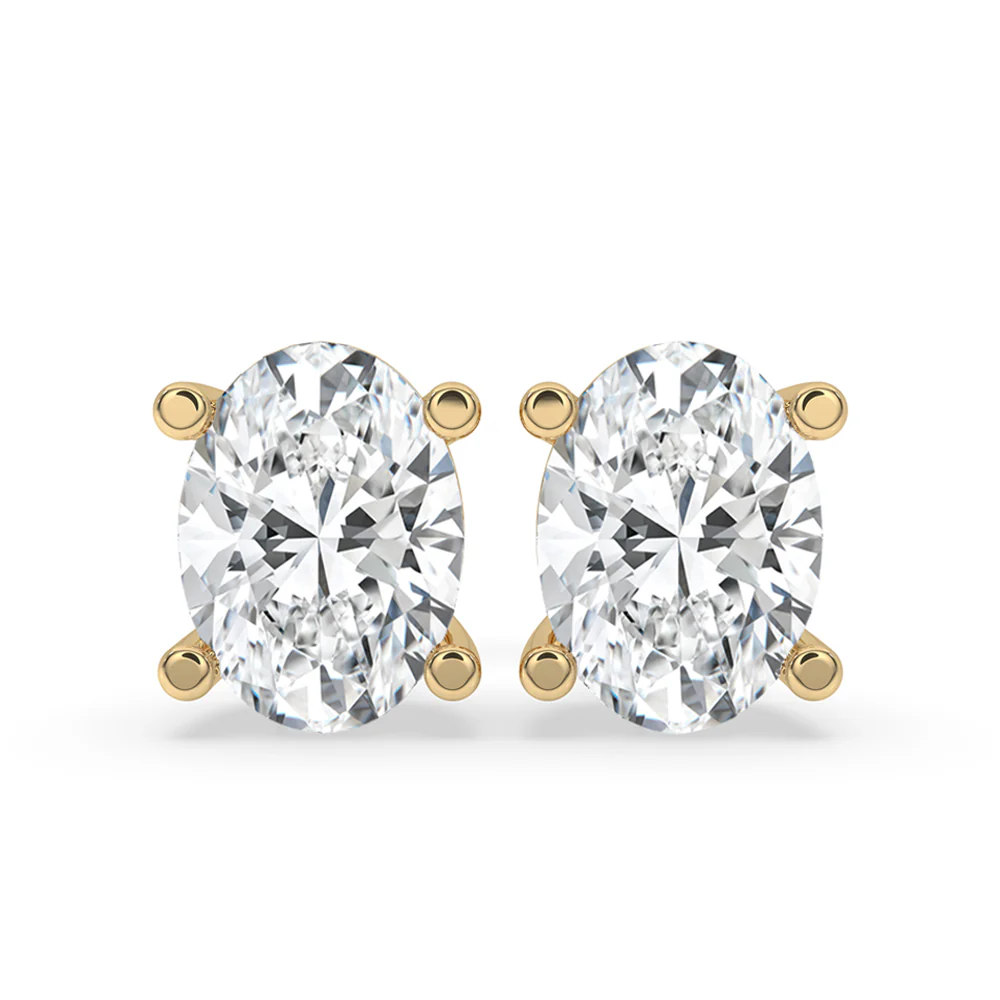 Oval Diamond Earrings