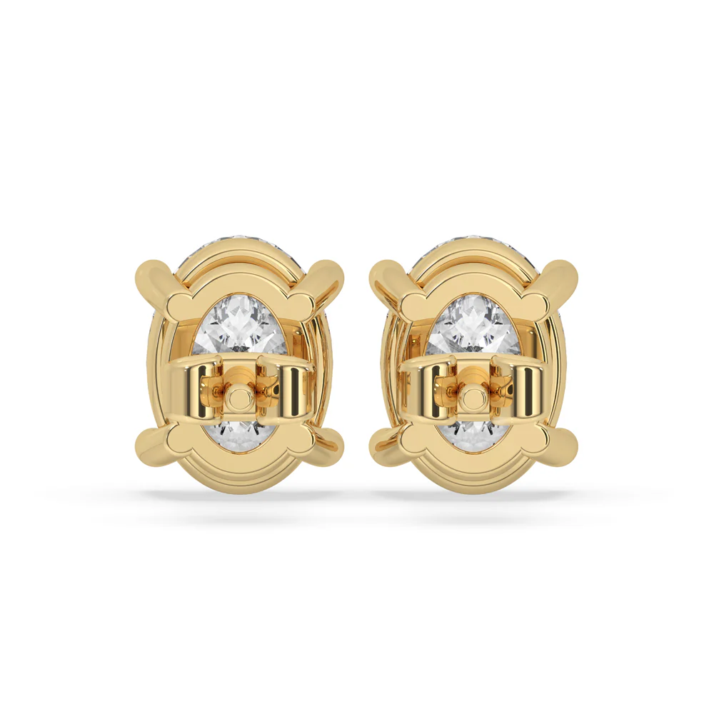 Oval Diamond Earrings - Image 4