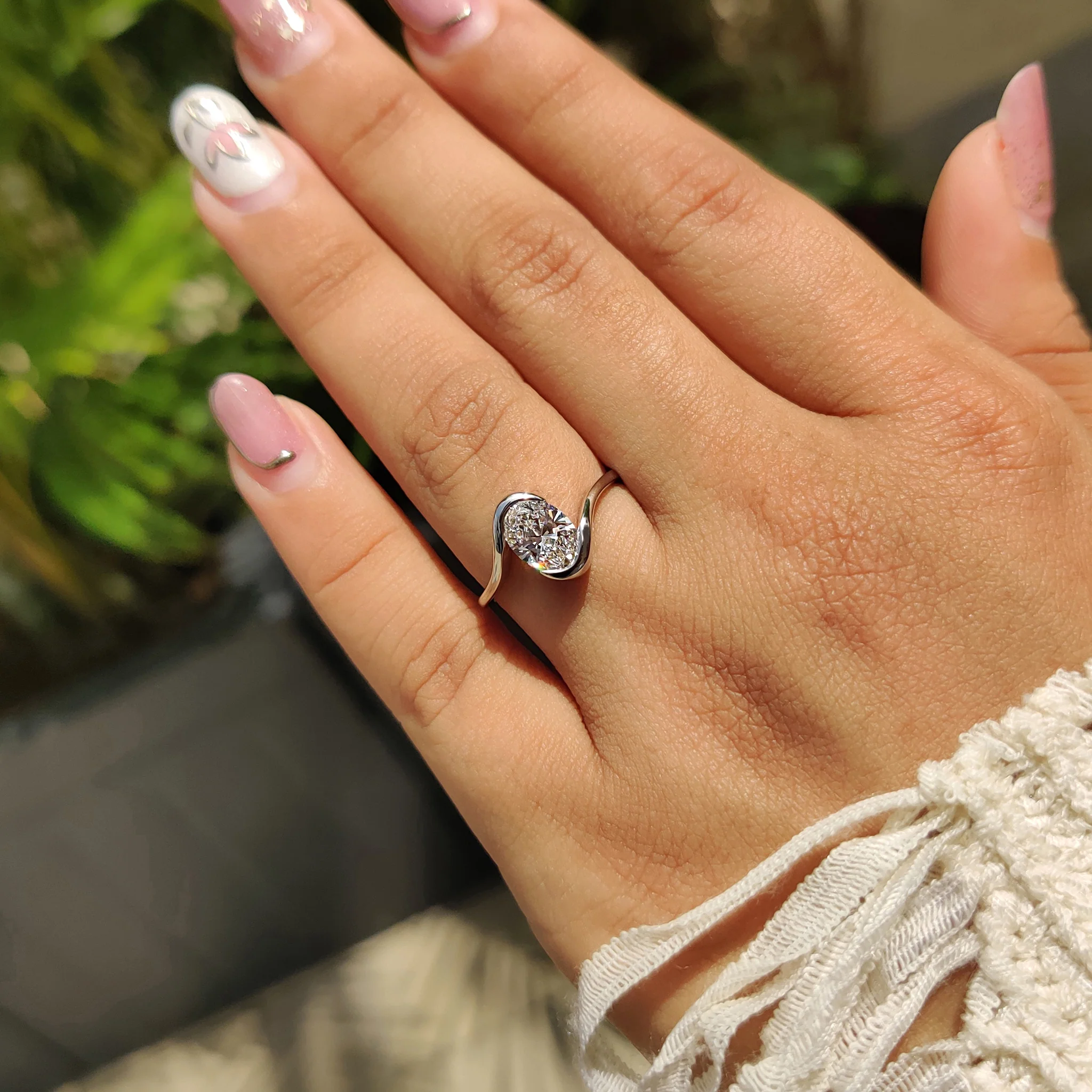 Oval Diamond Engagement Ring In Solitaire Style - Image 9
