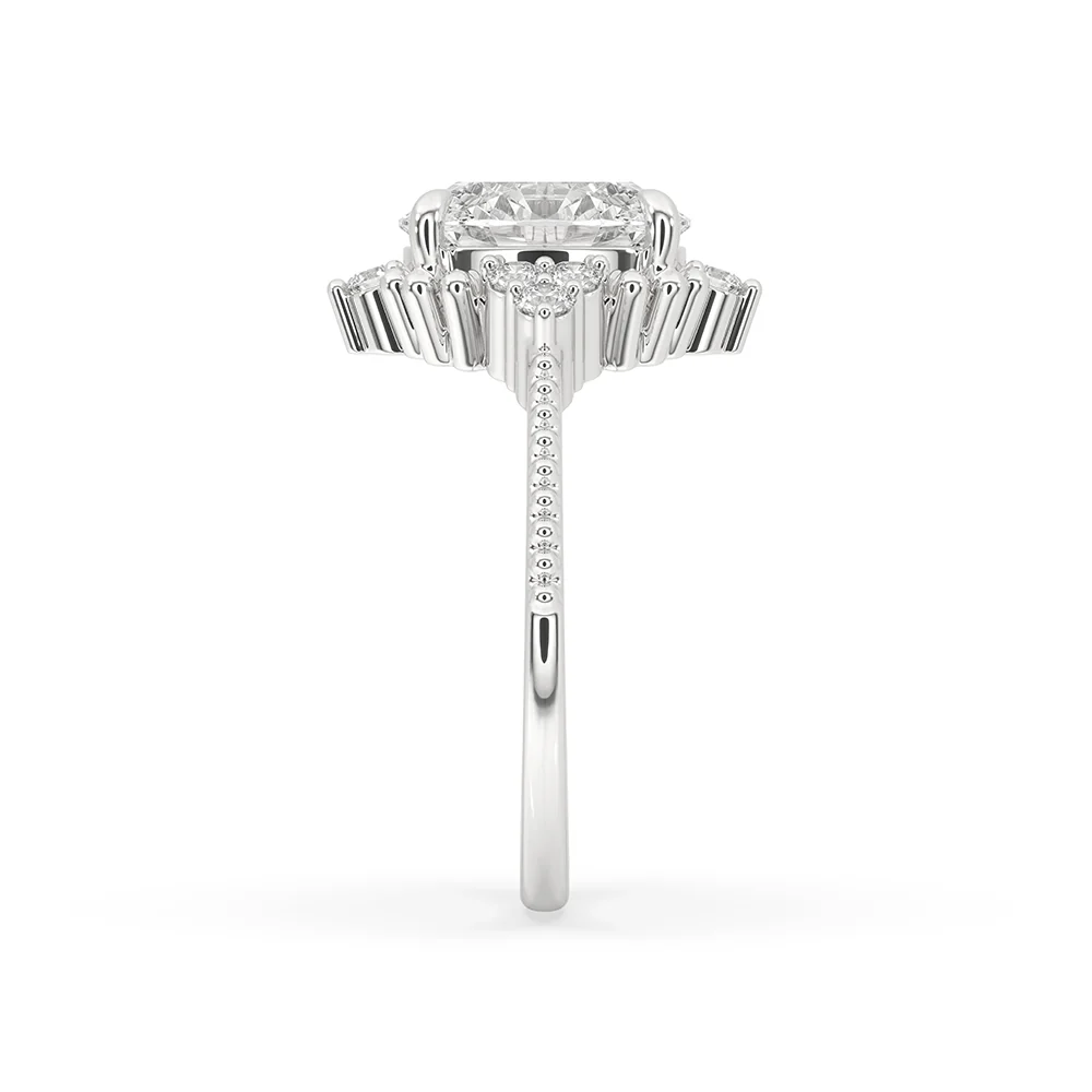 Oval Diamond Ring With Round Side Stone - Image 3