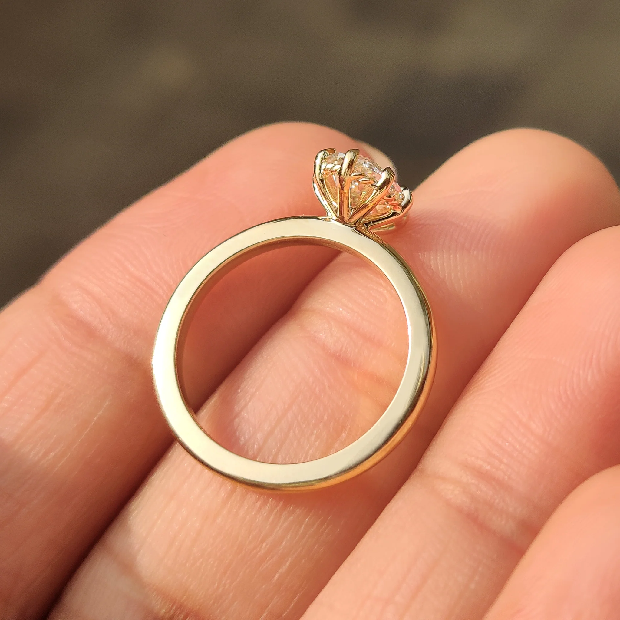 Oval Engagement Ring in Secure Eight Claw Prong Setting - Image 8