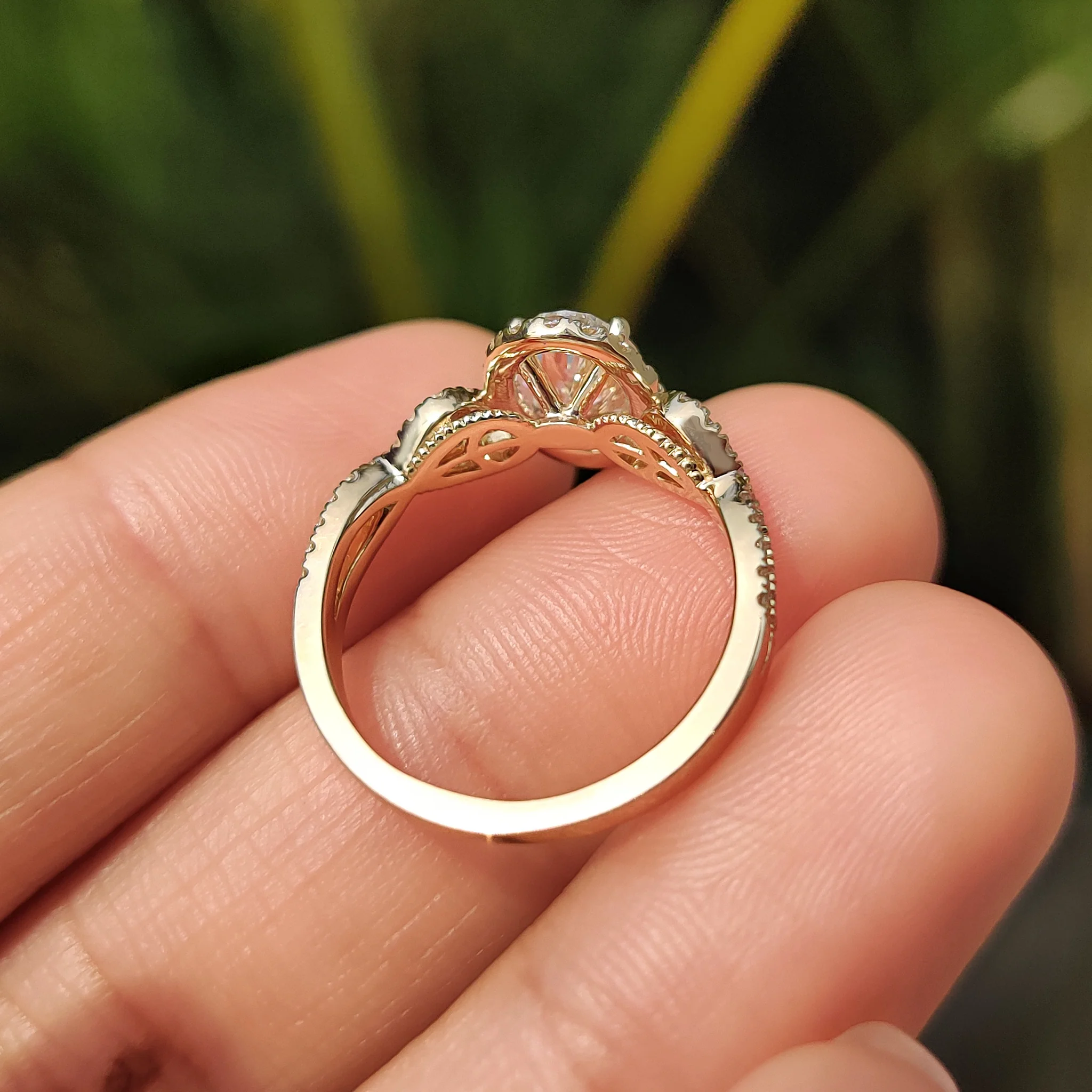Oval Engagement Ring With Hidden Milgrain Setting - Image 11
