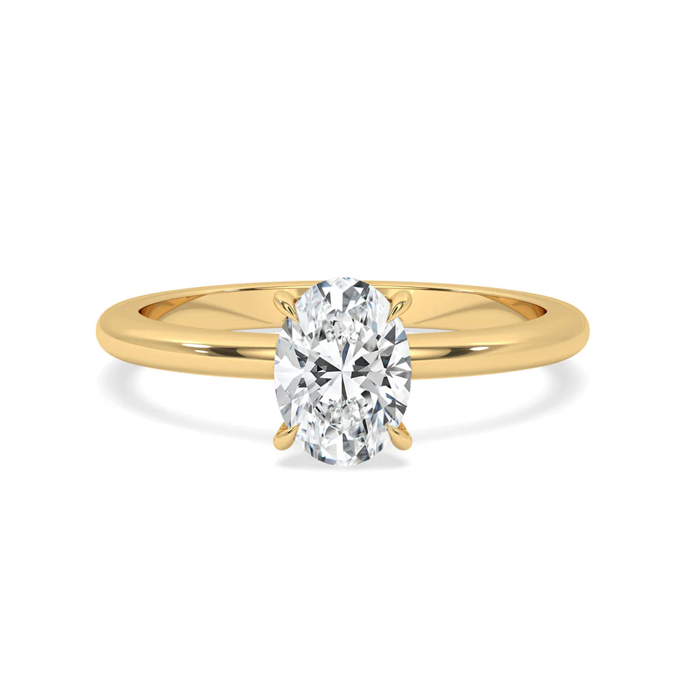 Oval Hidden Halo Engagement Ring