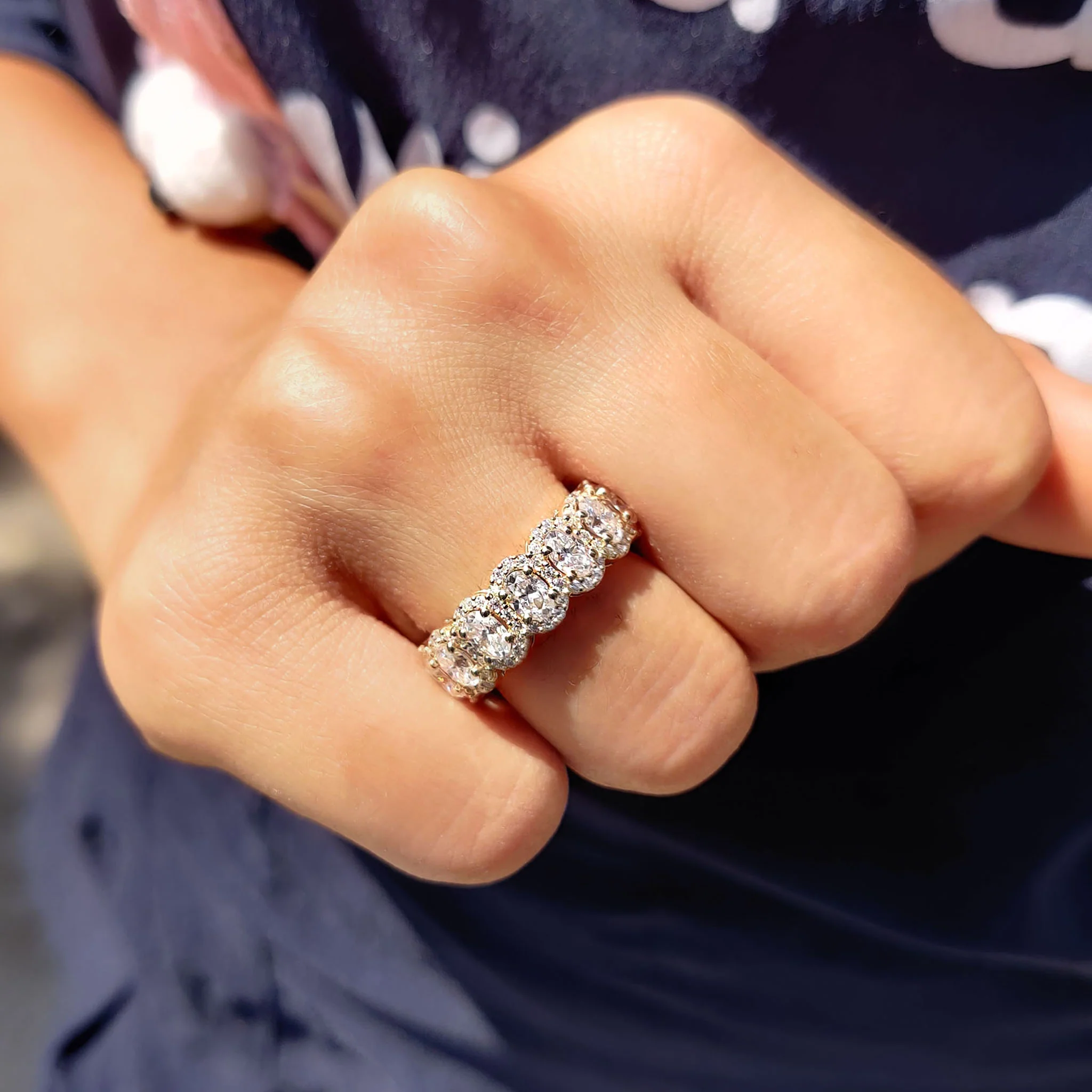 Oval Wedding Band With Halo Style - Image 9