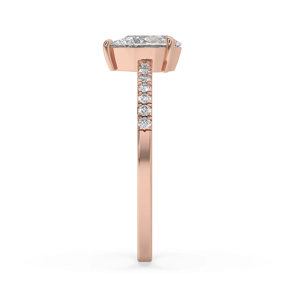 Pave Set Diamond Ring In Rose Gold - Image 3