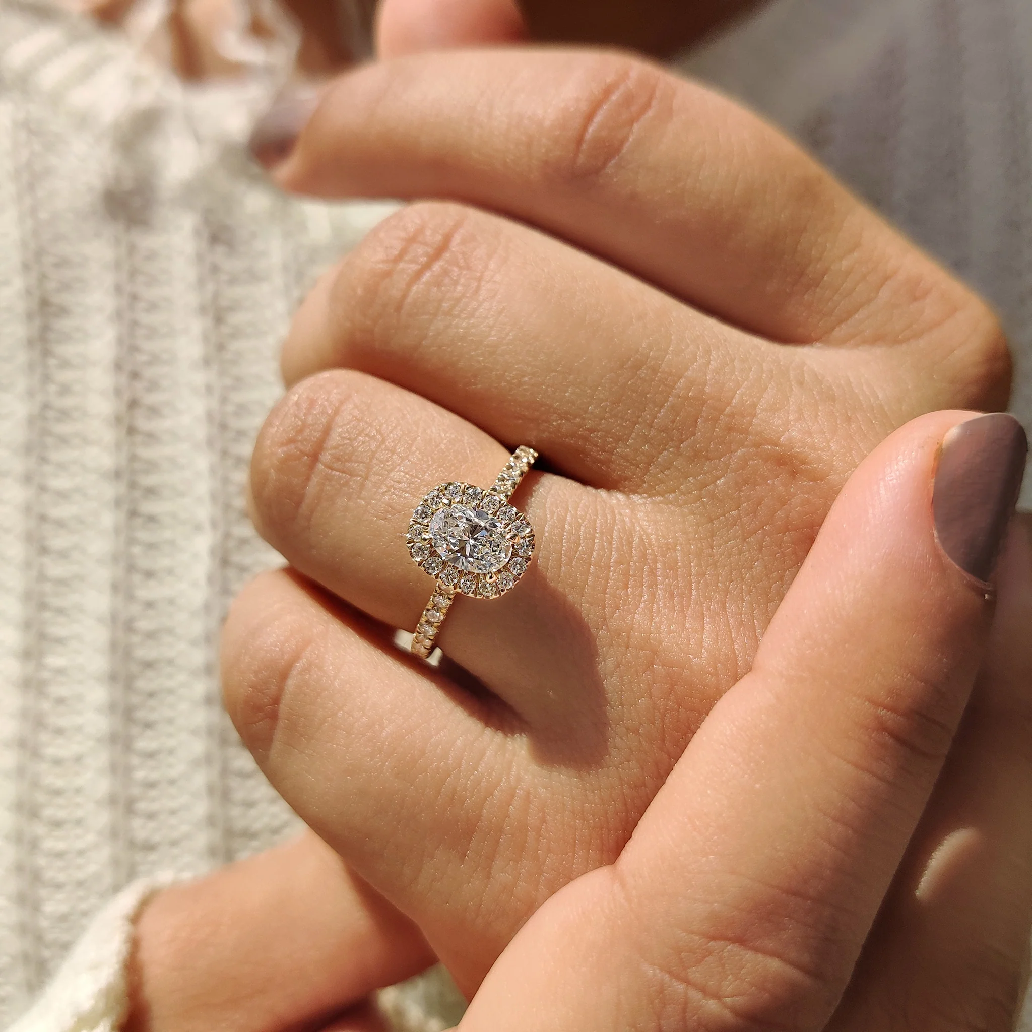 Oval Diamond Engagement Ring With Cathedral Setting - Image 5