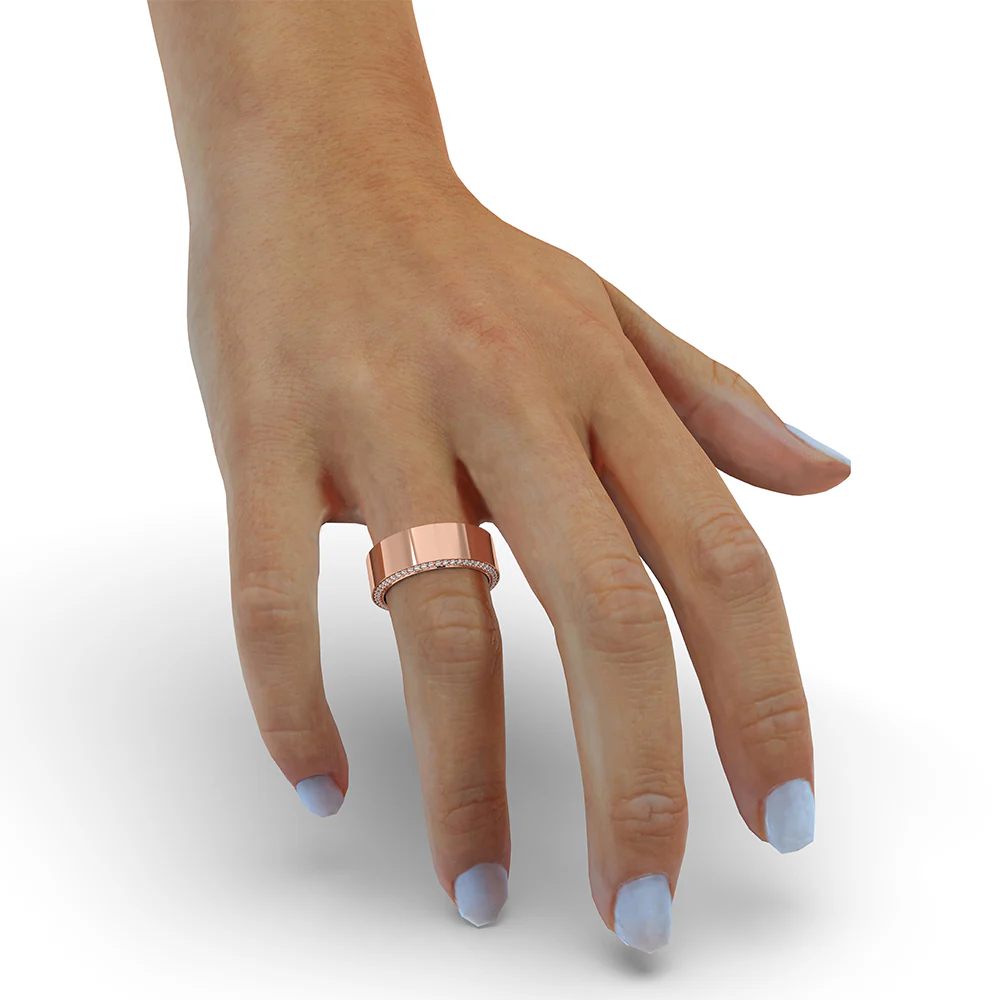 Pave Wedding Band - Rose Gold - Image 5