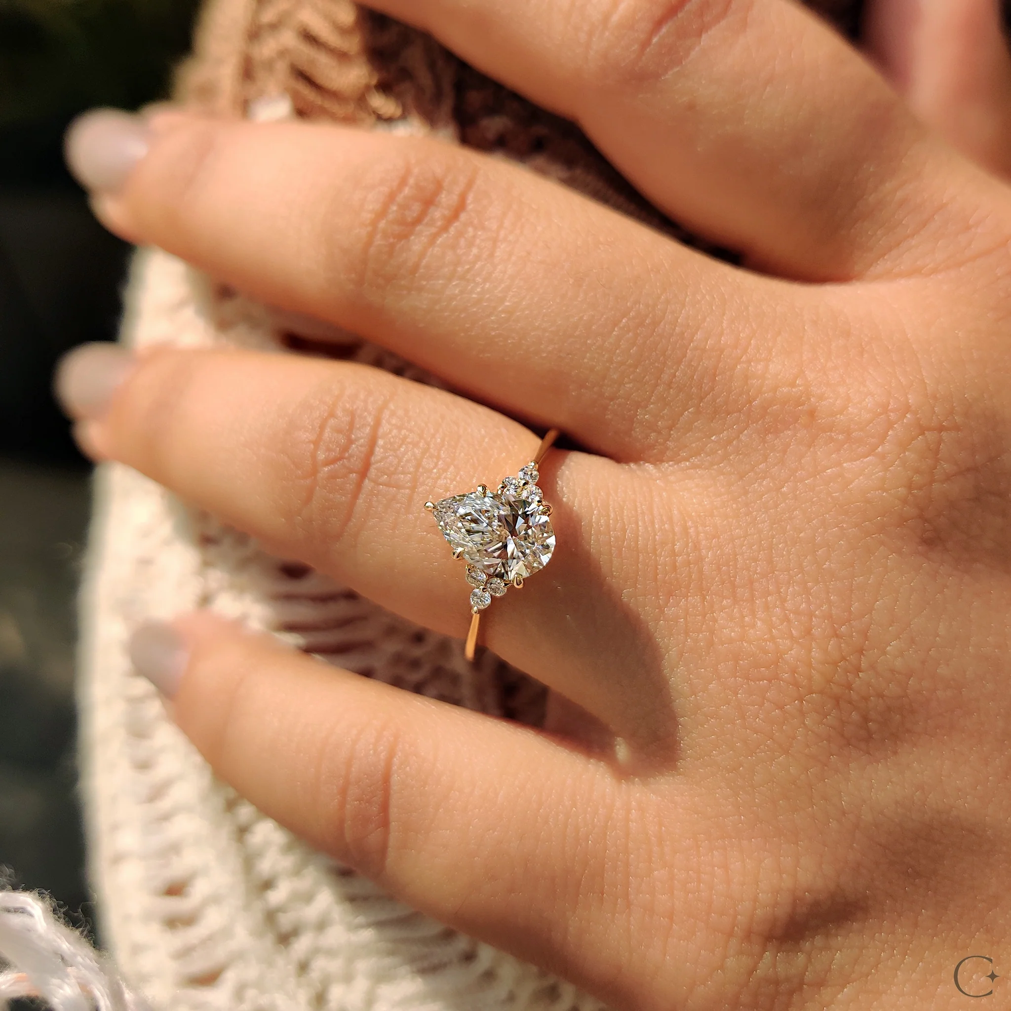Pear Cut Engagement Ring In Muse Setting - Image 2