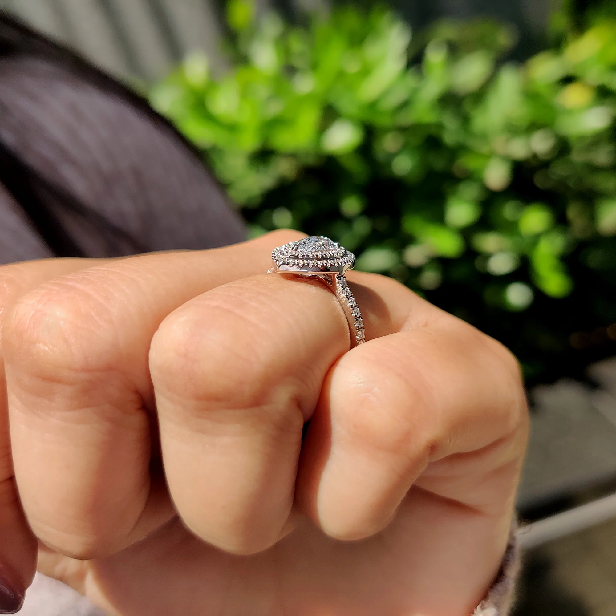 Pear Cut Engagement Ring With Cathedral Setting - Image 7