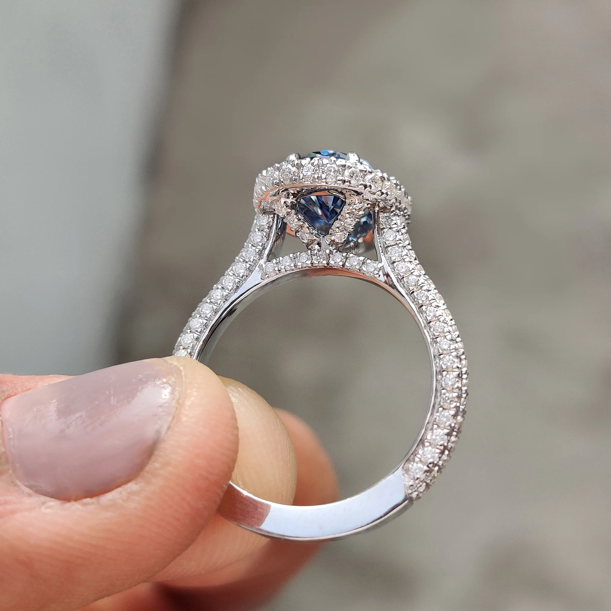 Pear Cut Engagement Ring With Halo Setting - Image 4