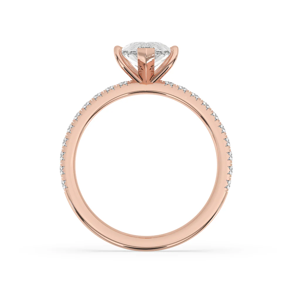 Pear Diamond Pave Band Engagement Ring - Image 3