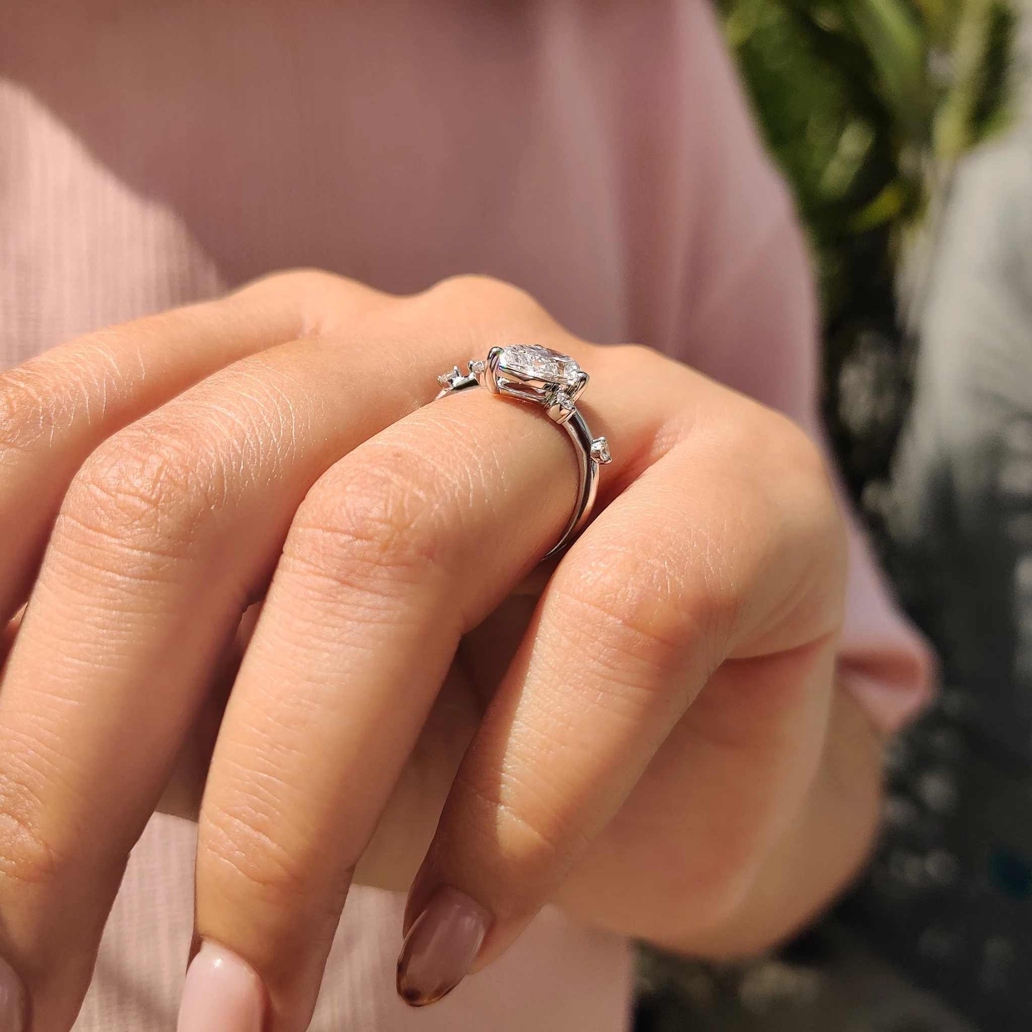 Pear Shape Diamond Ring In Muse Setting - Image 4