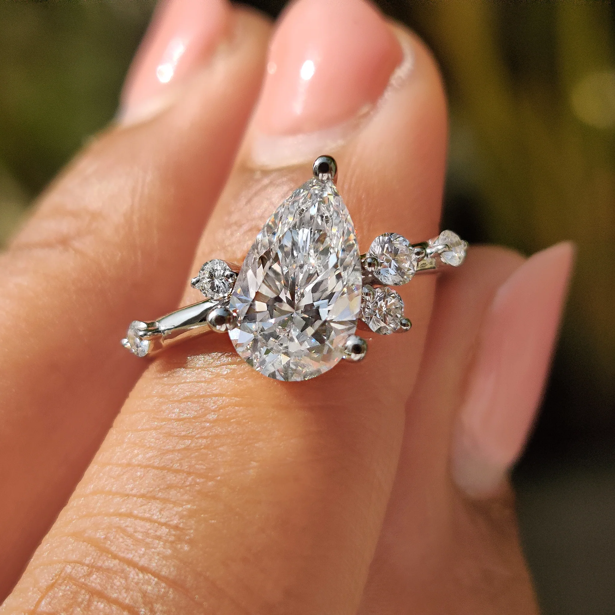 Pear Shape Diamond Ring In Muse Setting - Image 9