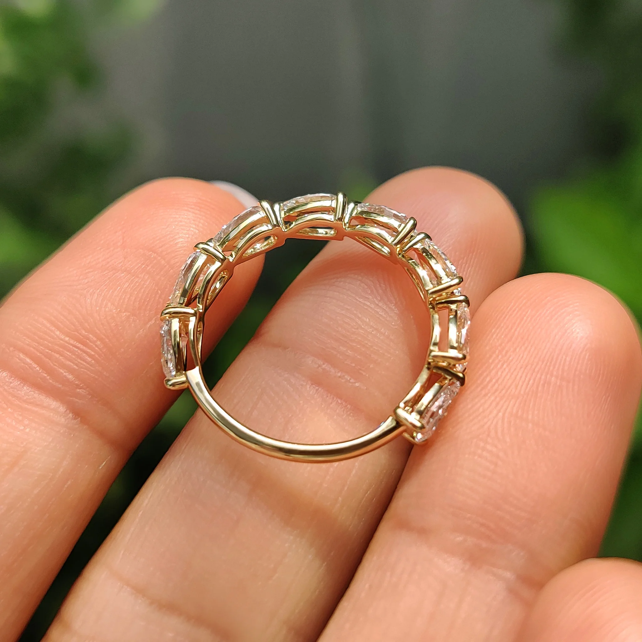 Pear Shaped Diamond Band In 3/4 Eternity Style - Image 8