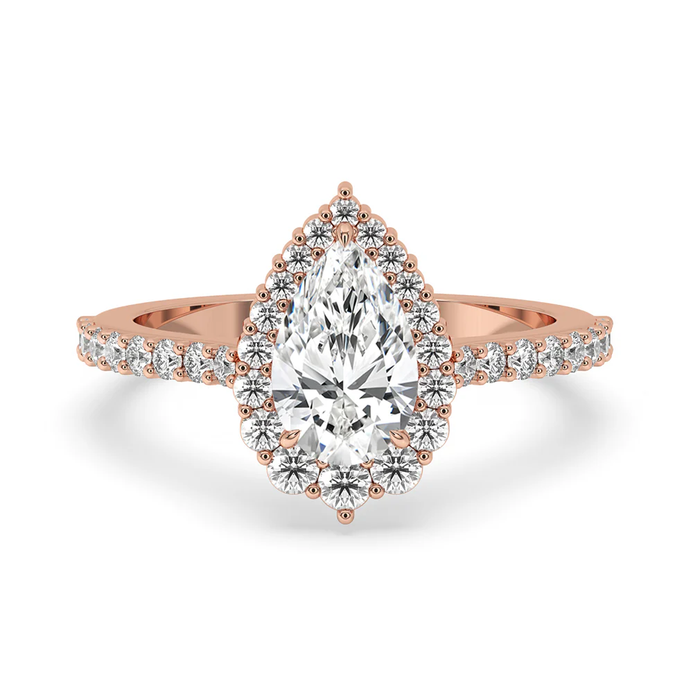 Pear Shaped Engagement Ring In Elegant Prong Setting - Image 3