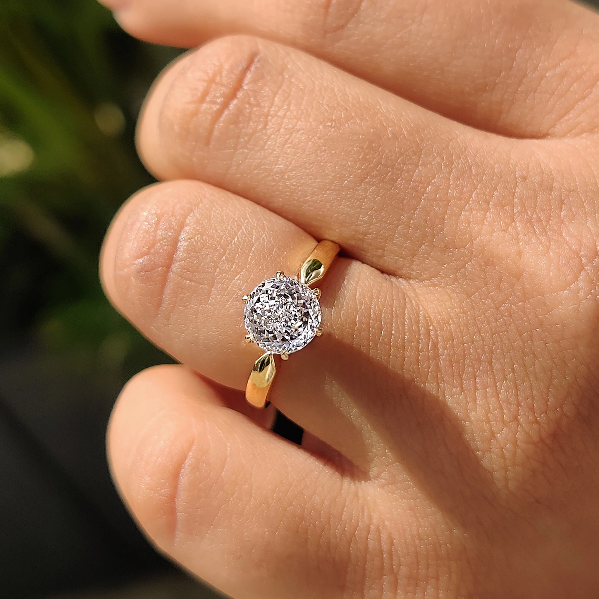 Portuguese Cut Diamond Ring With Tulip Setting - Image 5