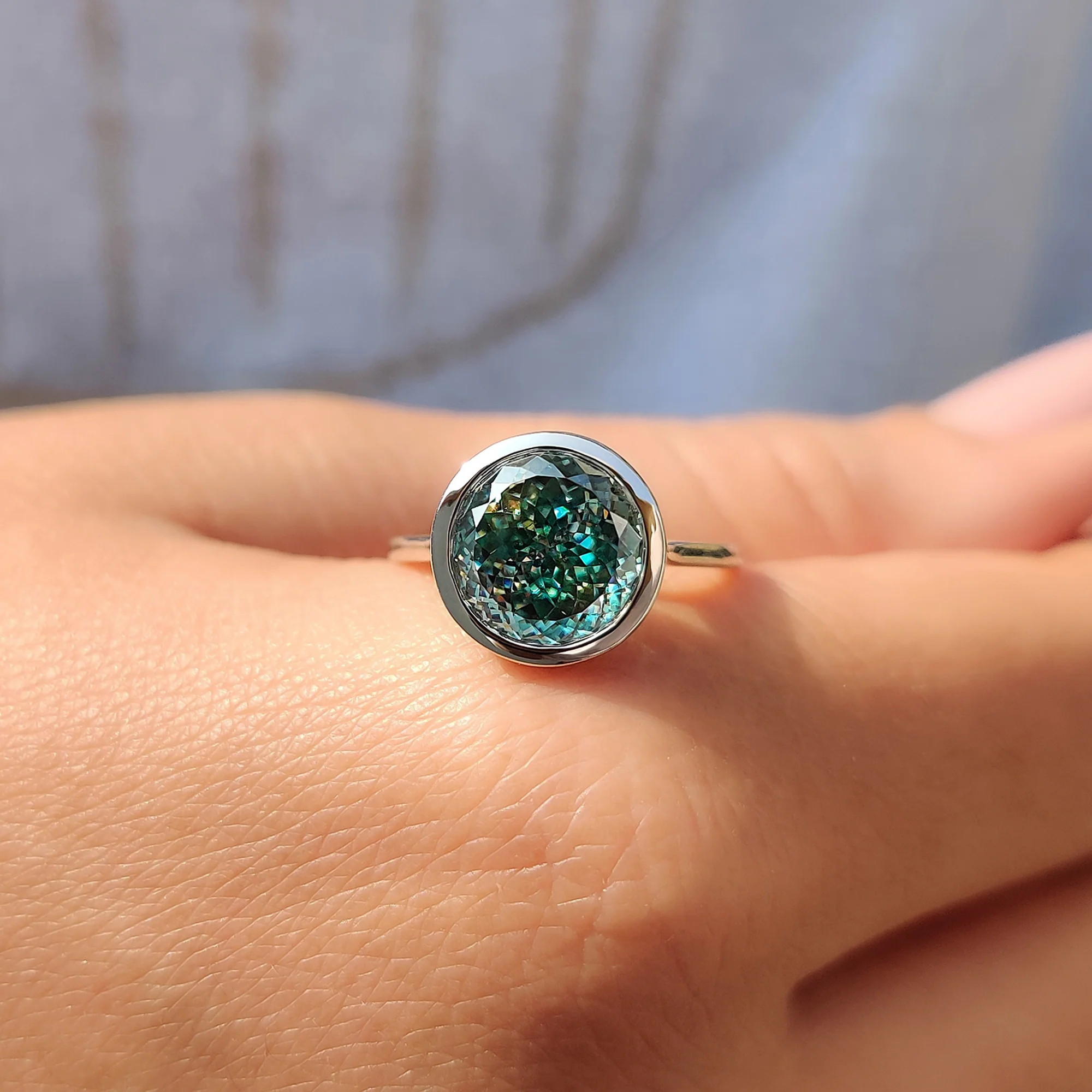 Portuguese Cut Engagement Ring In Bezel Setting - Image 9