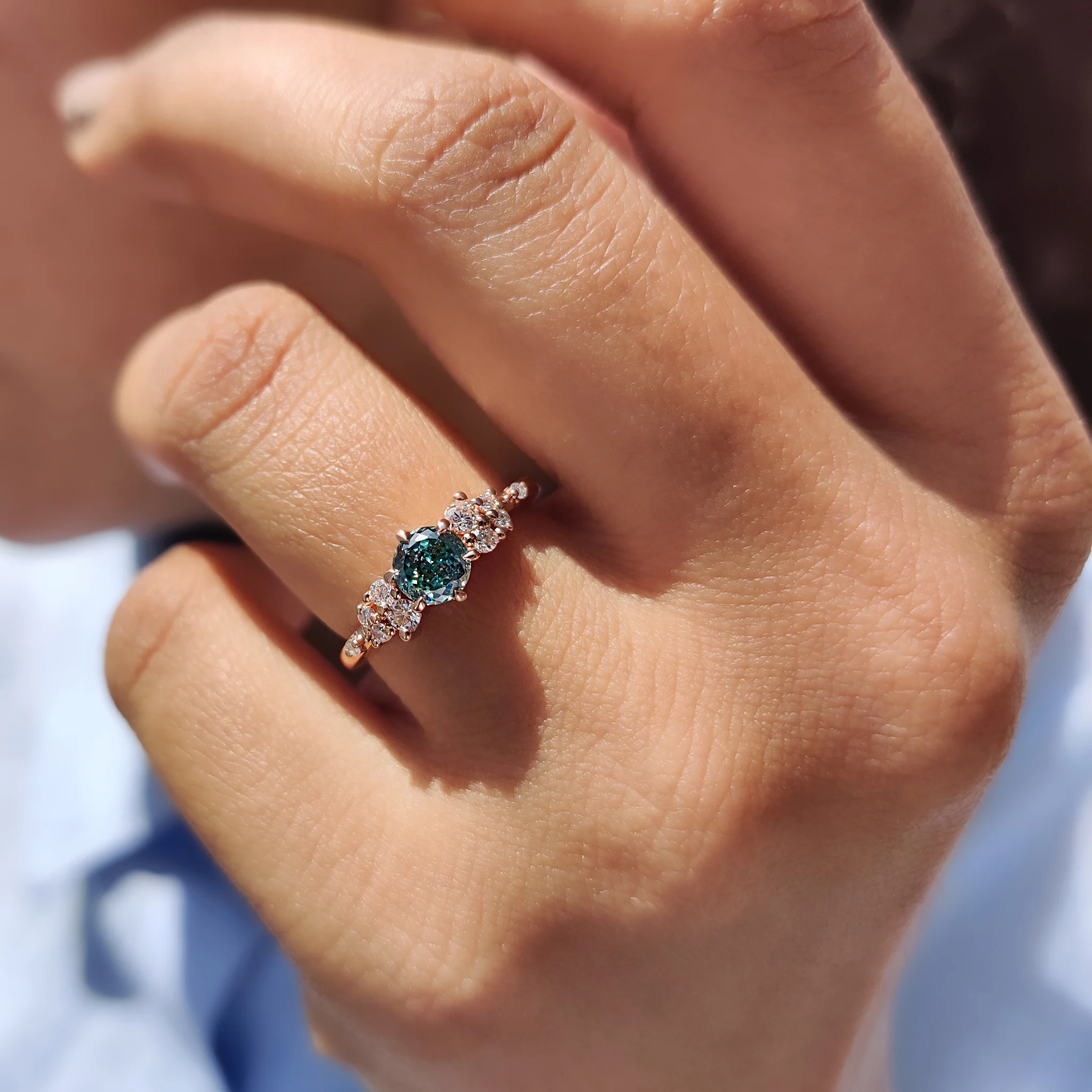 portuguese cut engagement ring In Muse Setting - Image 3