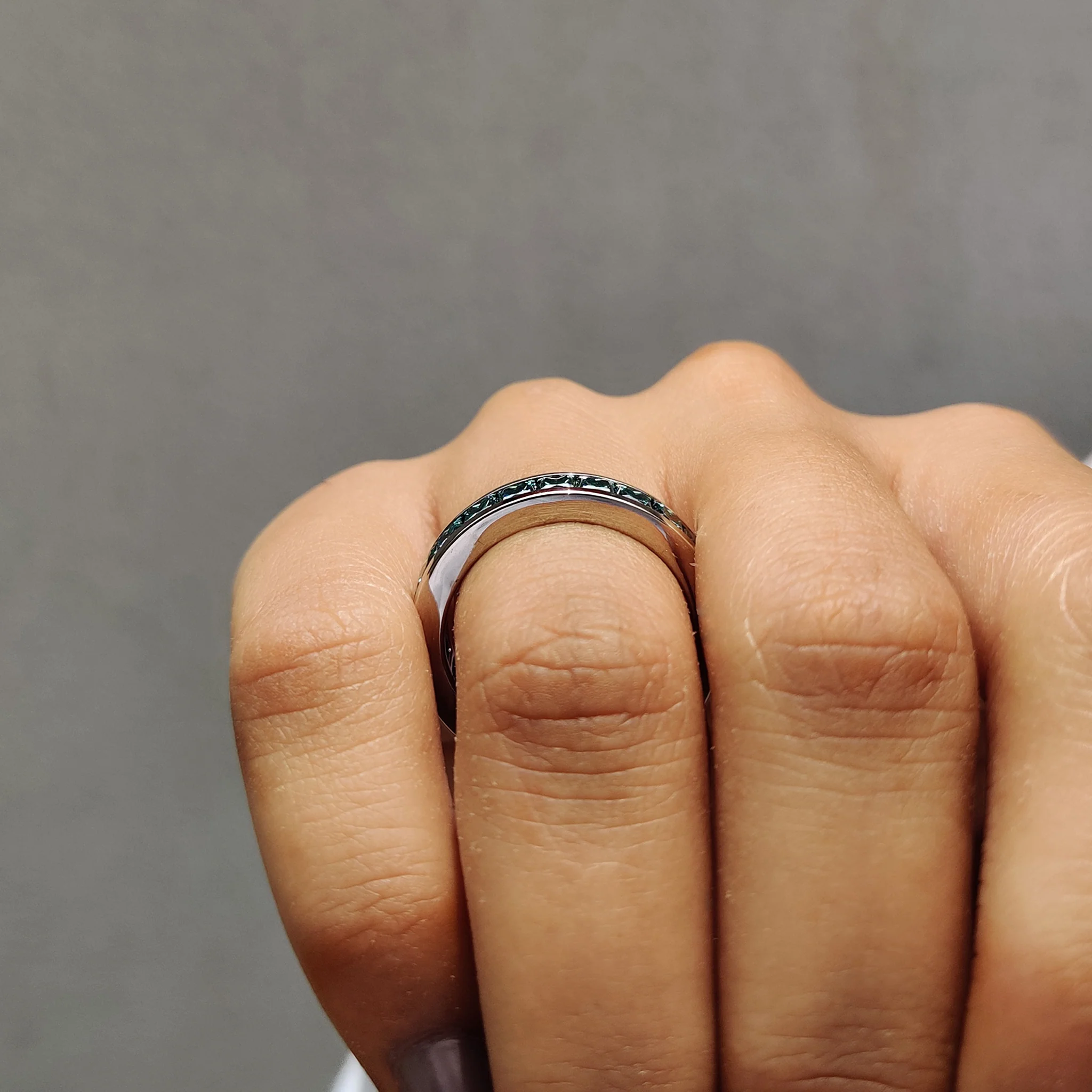 Princess Cut Channel Set Wedding Band - Image 5