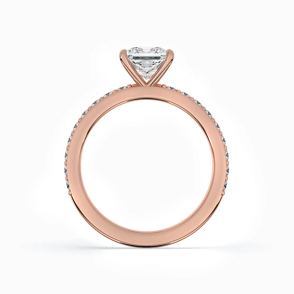 Princess Cut Diamond Ring With Pave Setting - Image 4