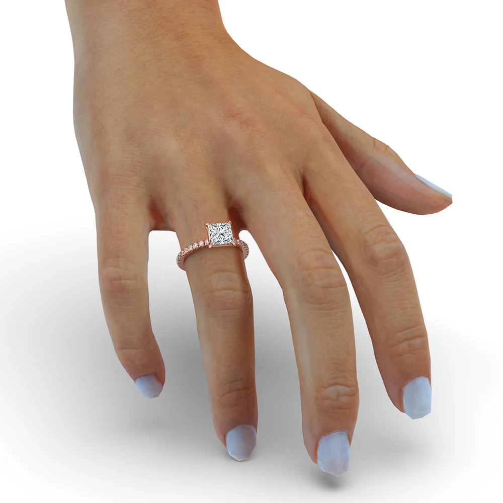 Two Carat Princess Cut Diamond Claw Prong Perfection - Image 2