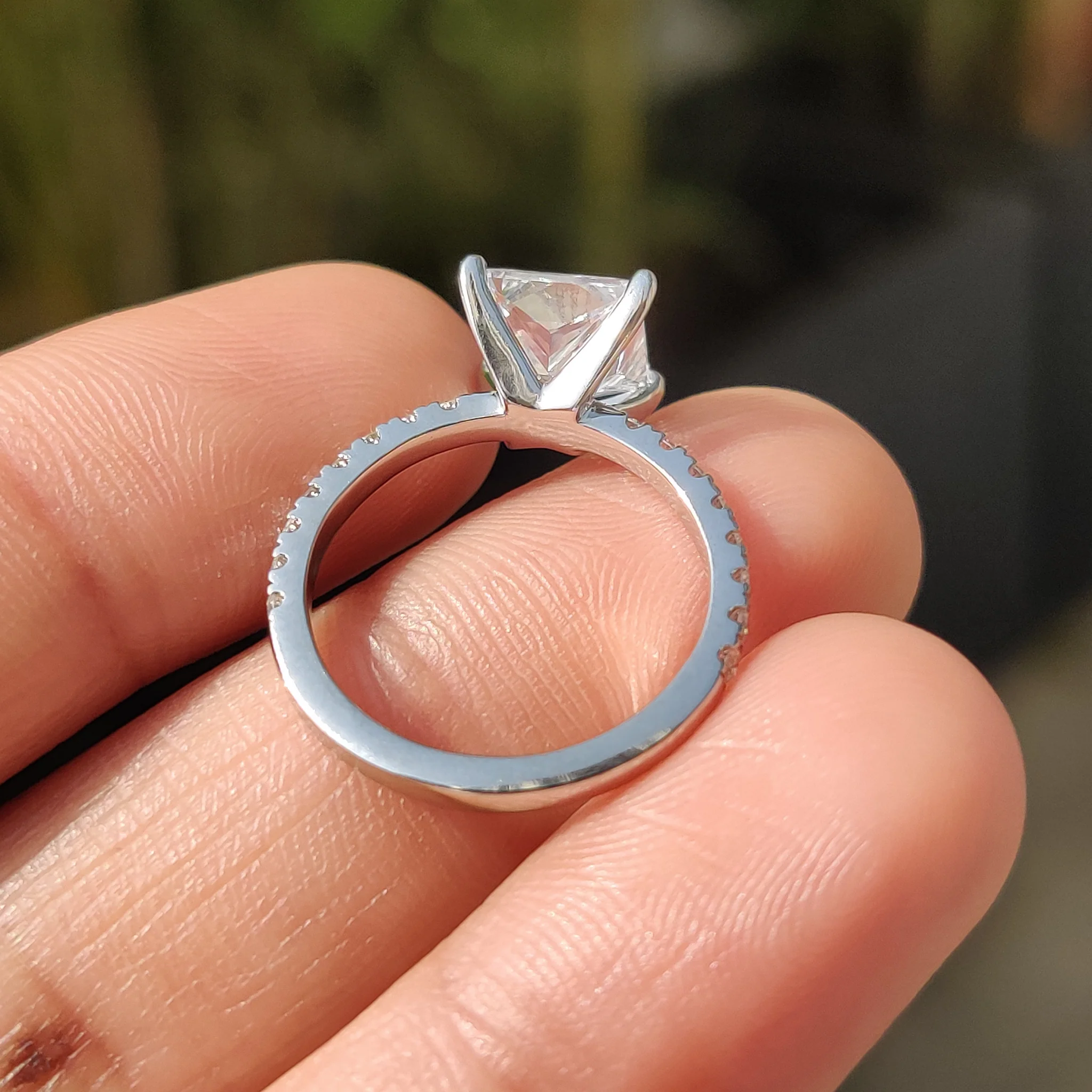 Princess Cut Engagement Ring In Pave Style - Image 3