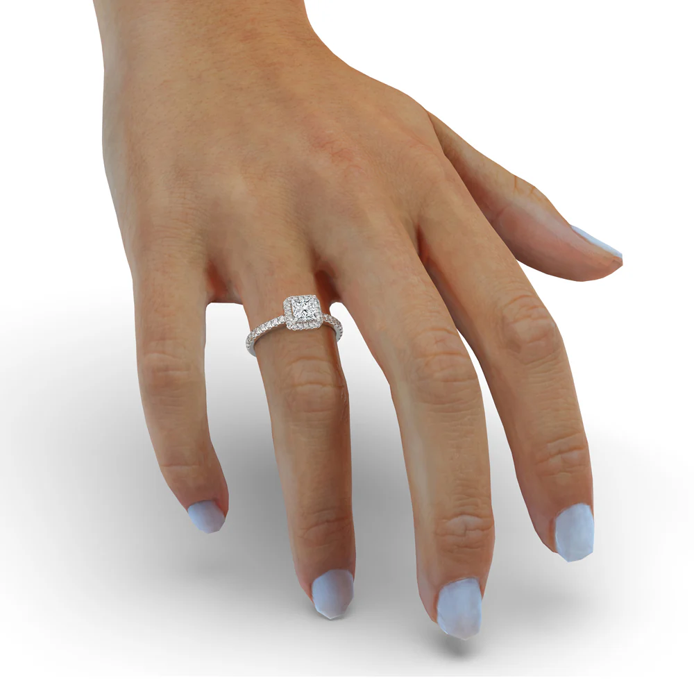 Princess Cut Halo Ring - Image 2