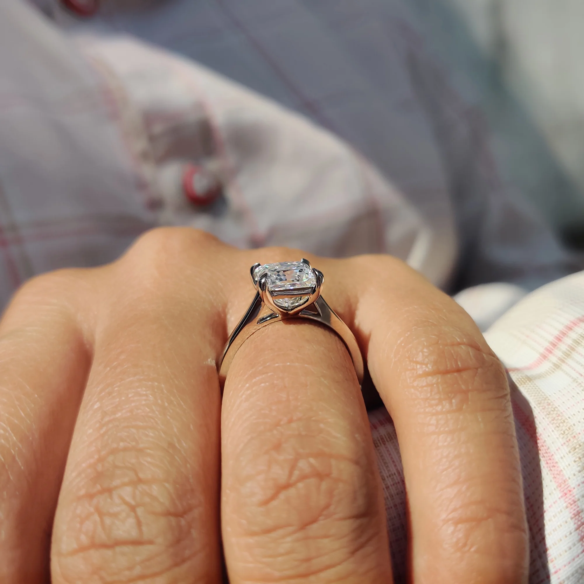 Princess Cut Solitaire Ring in a Cathedral Setting - Image 8