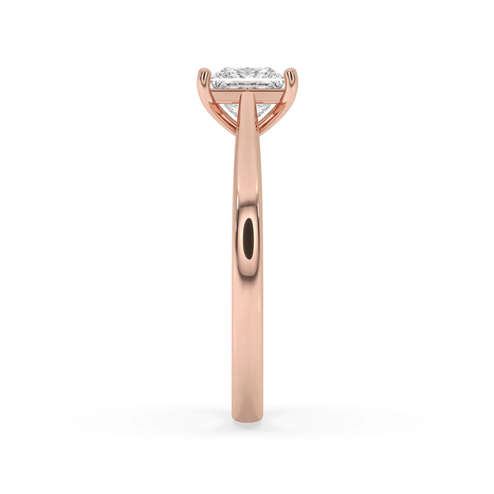 Princess Cut Solitaire Diamond Ring With Tapered Ring Shank - Image 3