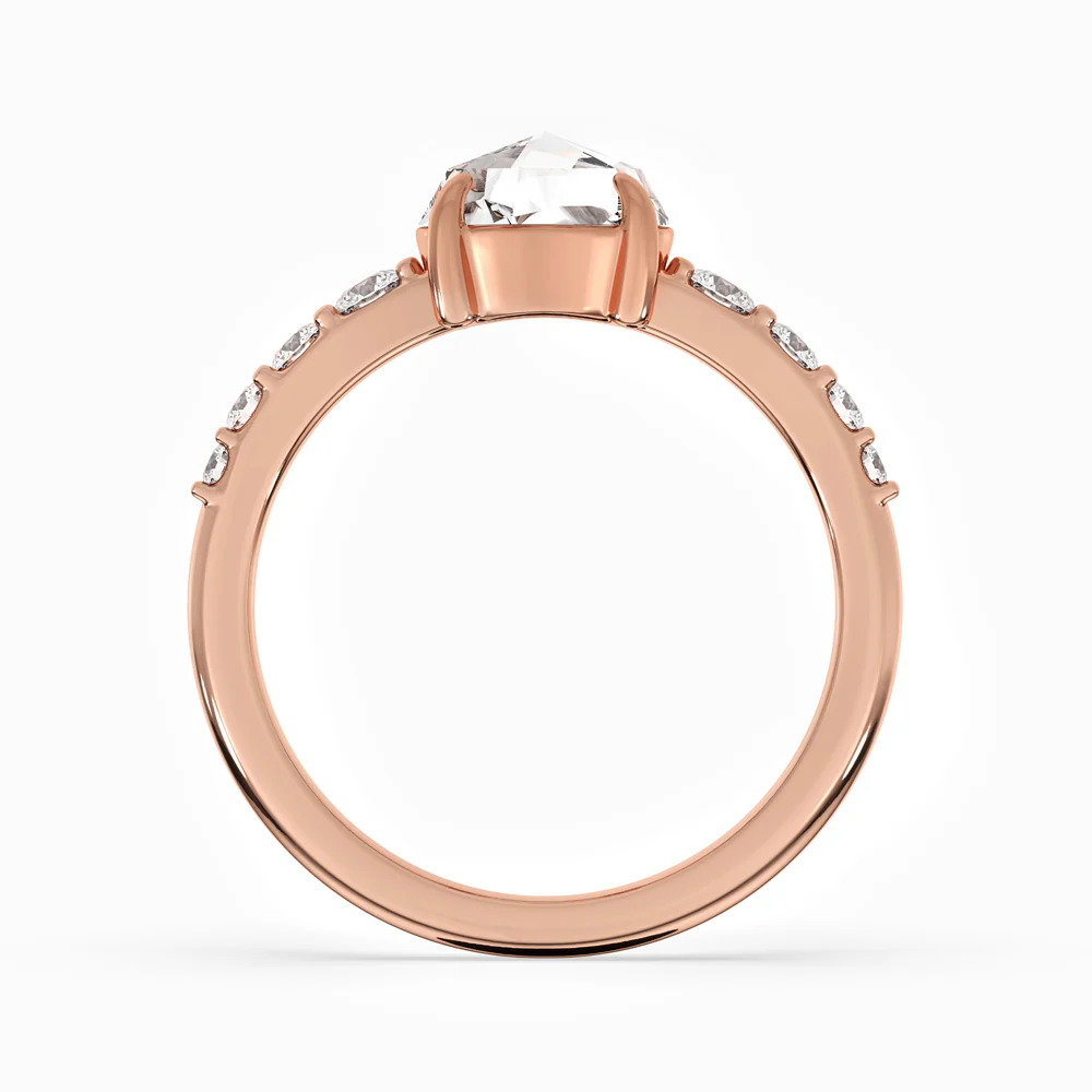 Rose Gold Engagement Ring With Round Rose Cut Diamond - Image 2