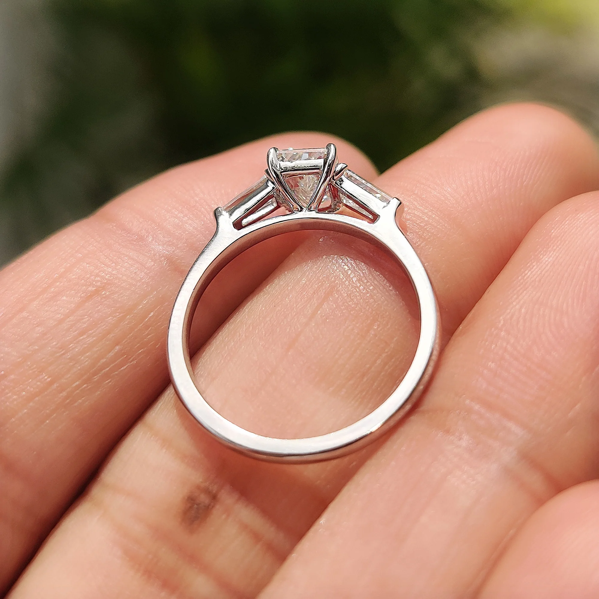 Radiant Cut 3 Stone Diamond Engagement Ring - Image 8