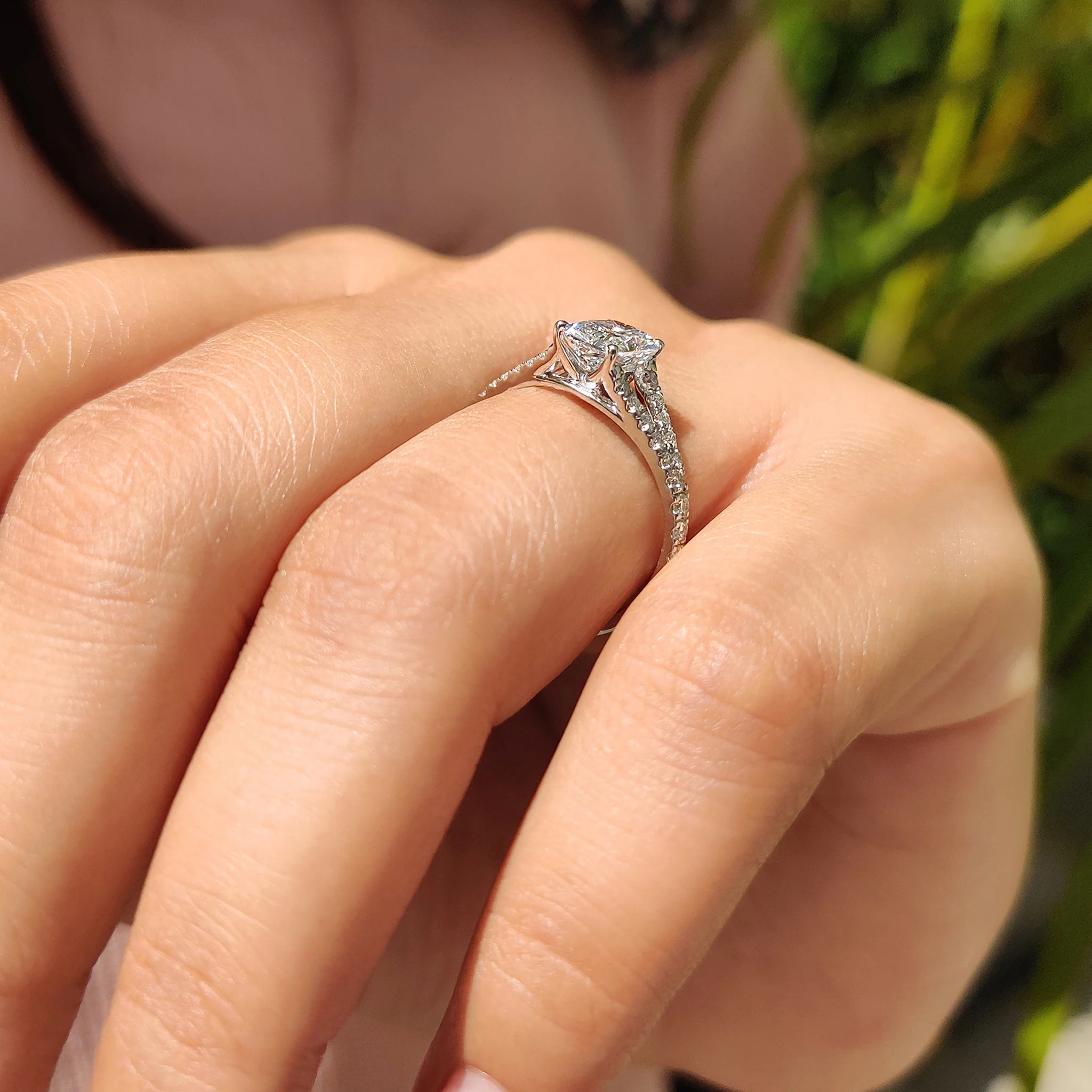 Radiant Cut Diamond Cathedral Setting Engagement Ring - Image 4