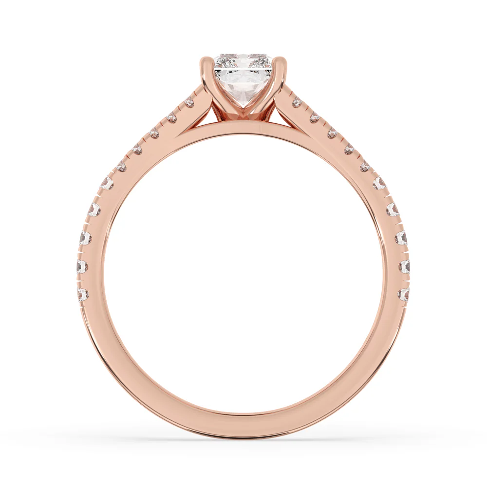 Radiant Cut Diamond Ring With Split Shank Style - Image 3
