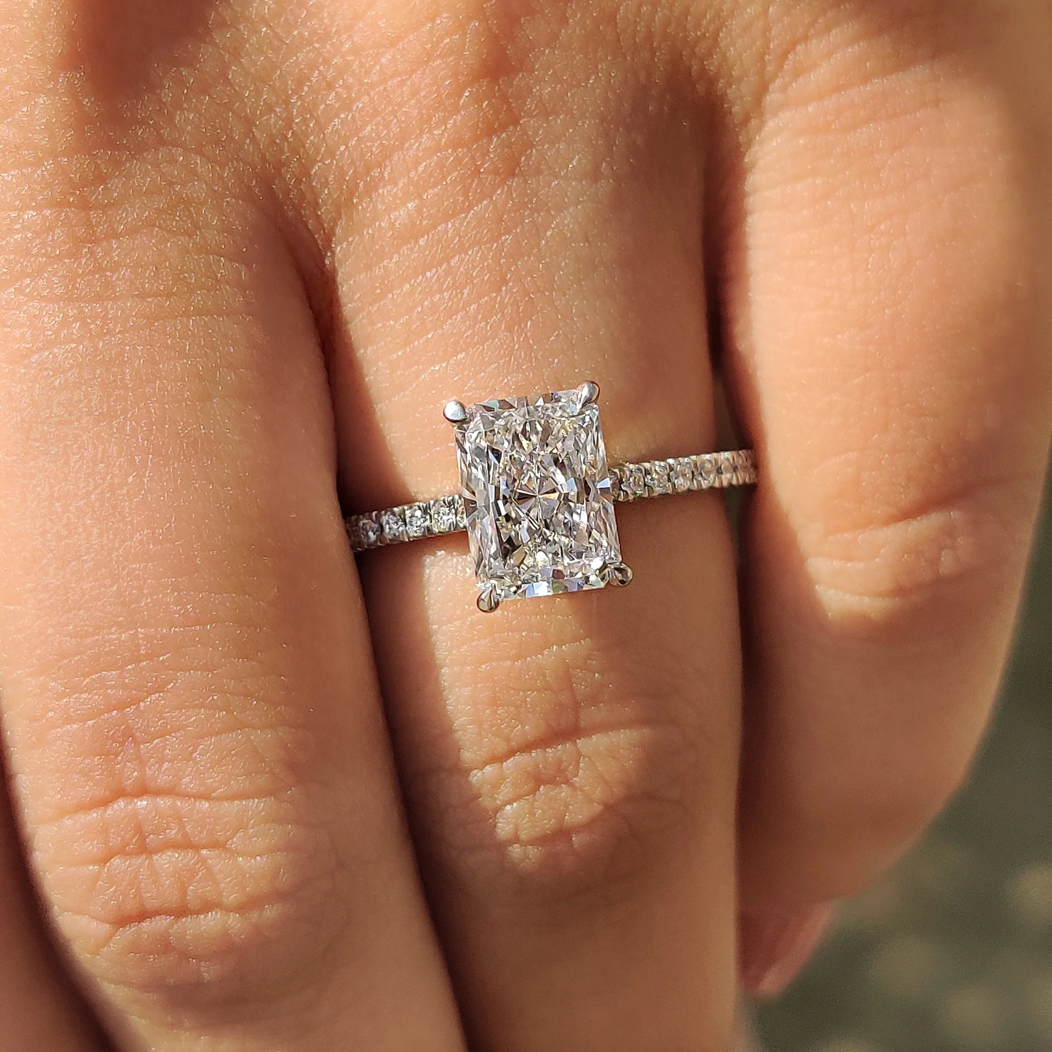 Radiant Cut Engagement Ring In Cathedral Setting - Image 5
