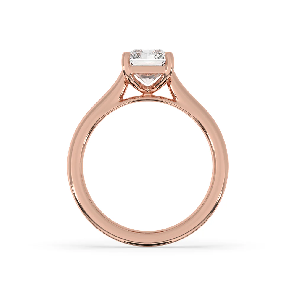 Radiant Diamond Engagement Ring In Solitaire Setting - Image 3