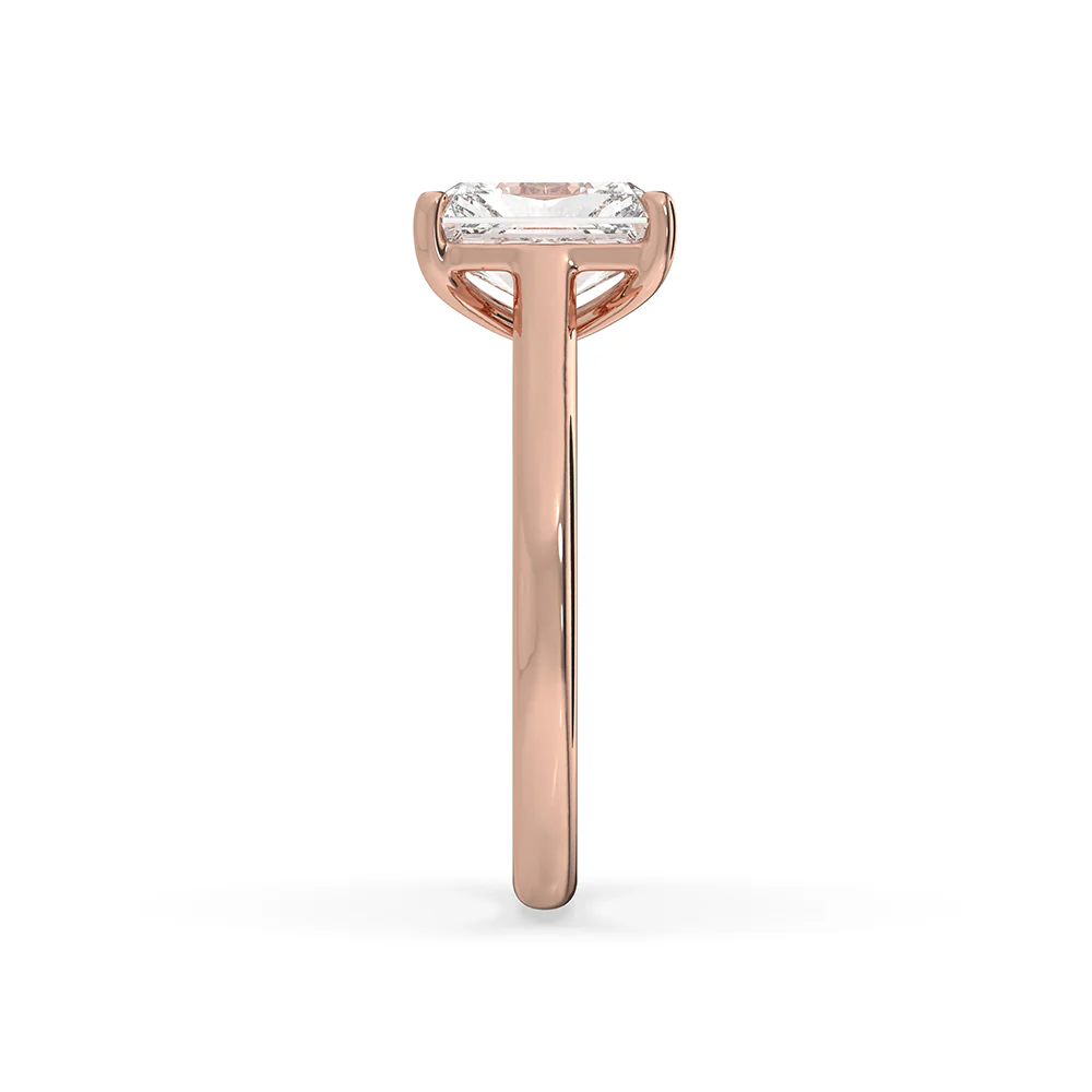Radiant Diamond Engagement Ring In Solitaire Setting - Image 4